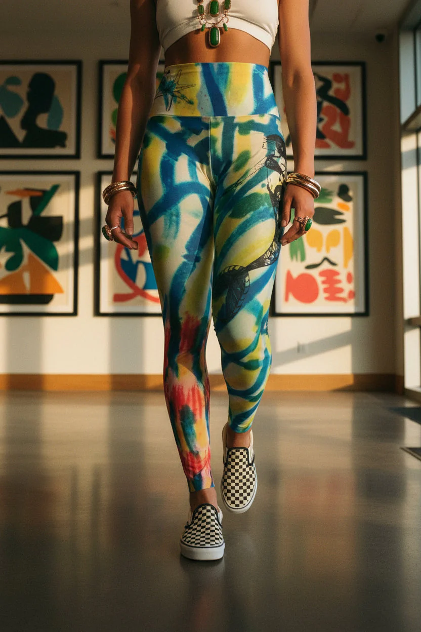 Mermaid at the Beach High Waisted Yoga Leggings