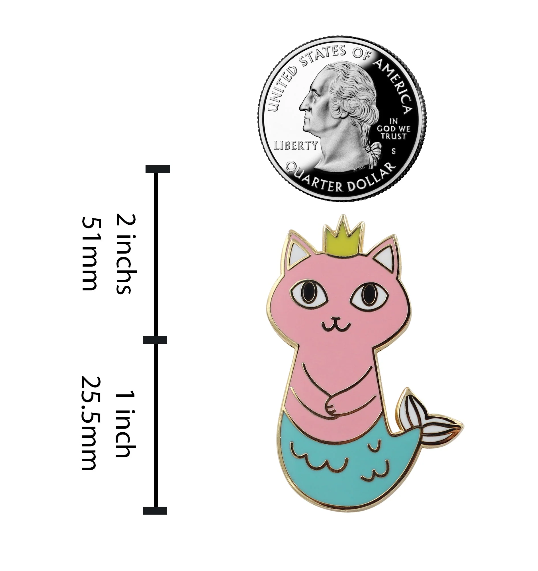 Mermaid Cat - Real Sic Mermaid Cat Enamel Pin - Image 3