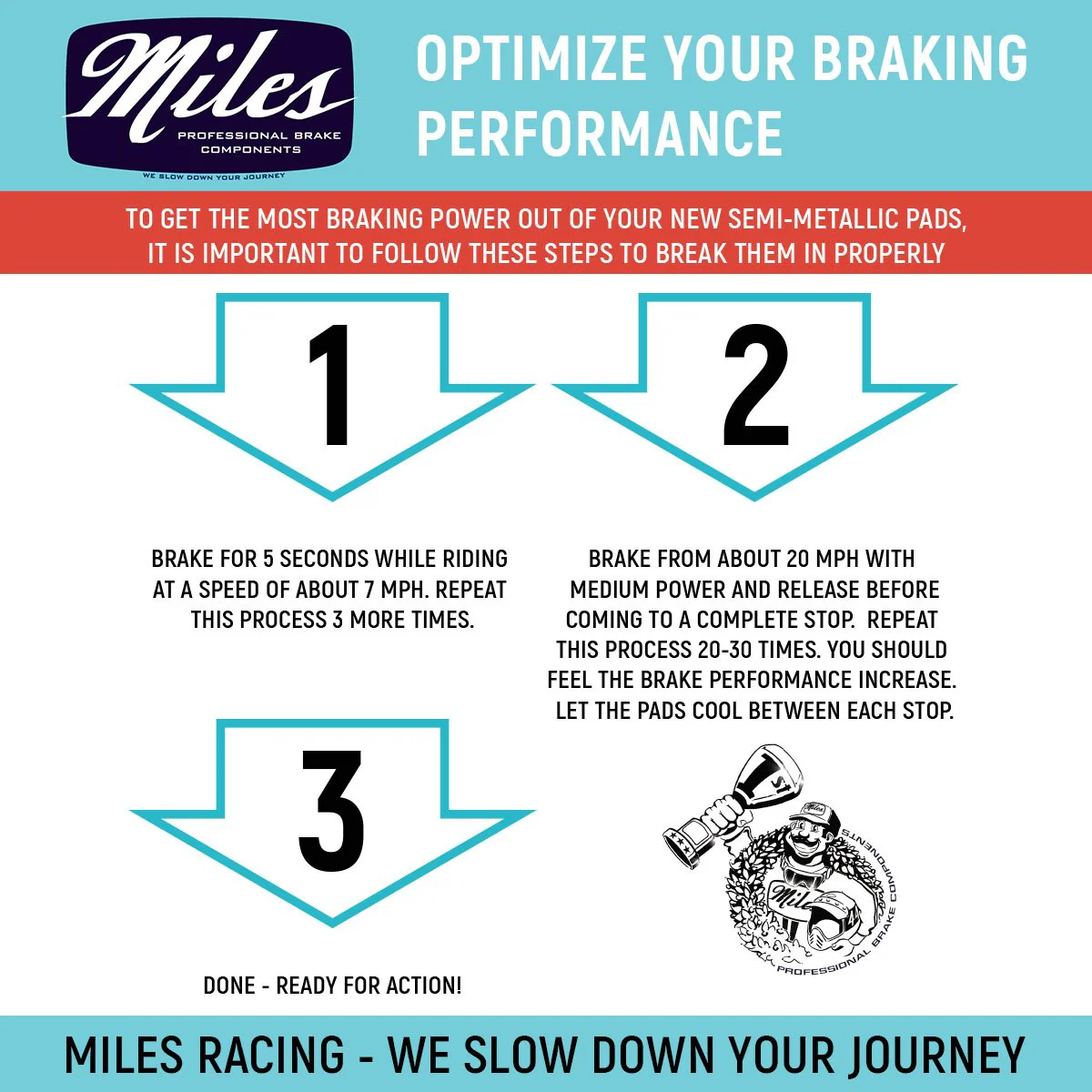 Miles Racing - Disc Brake Pads - Semi Metallic - SRAM Avid DB1 - MI-MET-69 - Image 3