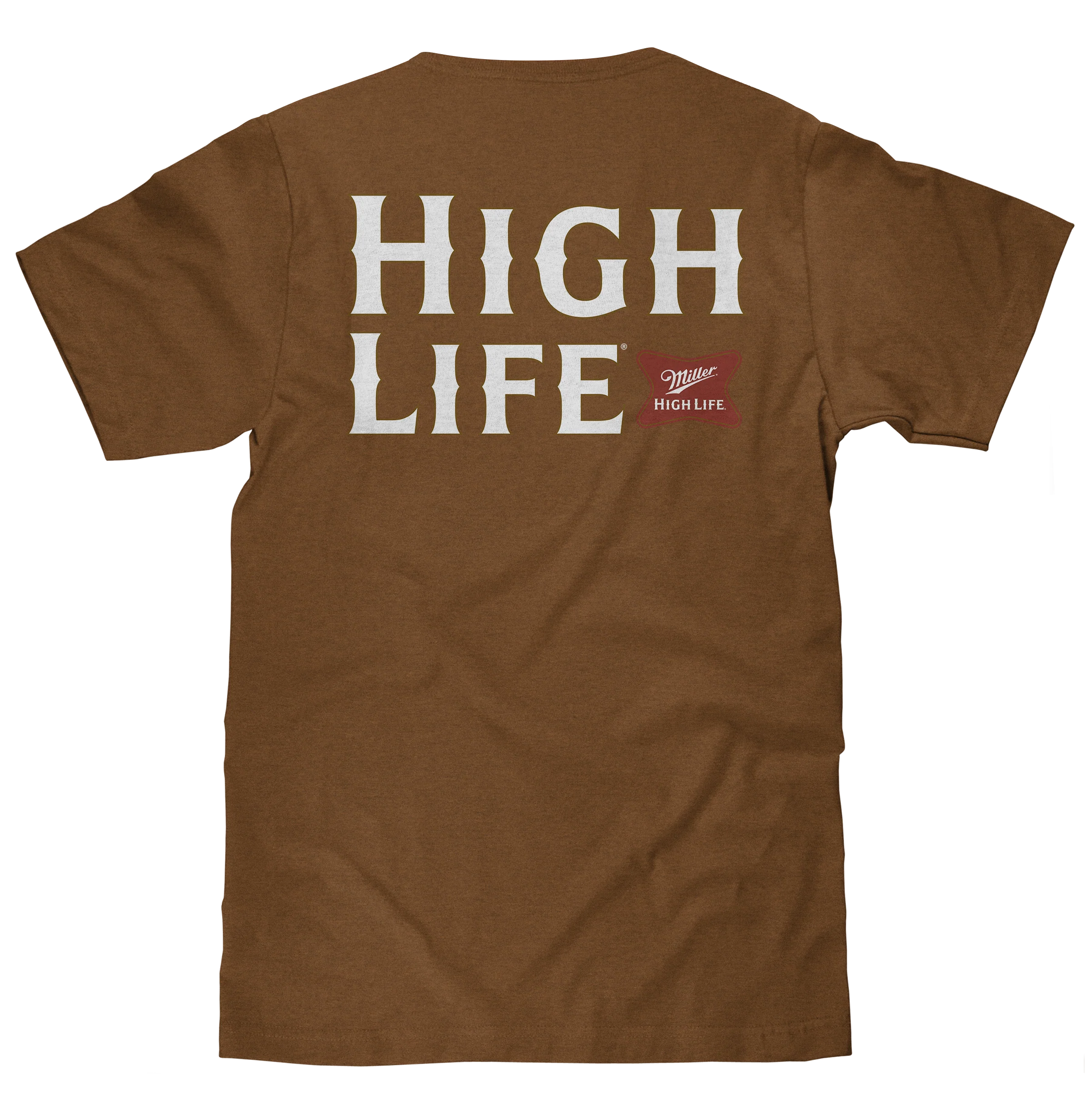 Miller High Life Front and Back Logo T-Shirt - Brown Sugar - Image 2