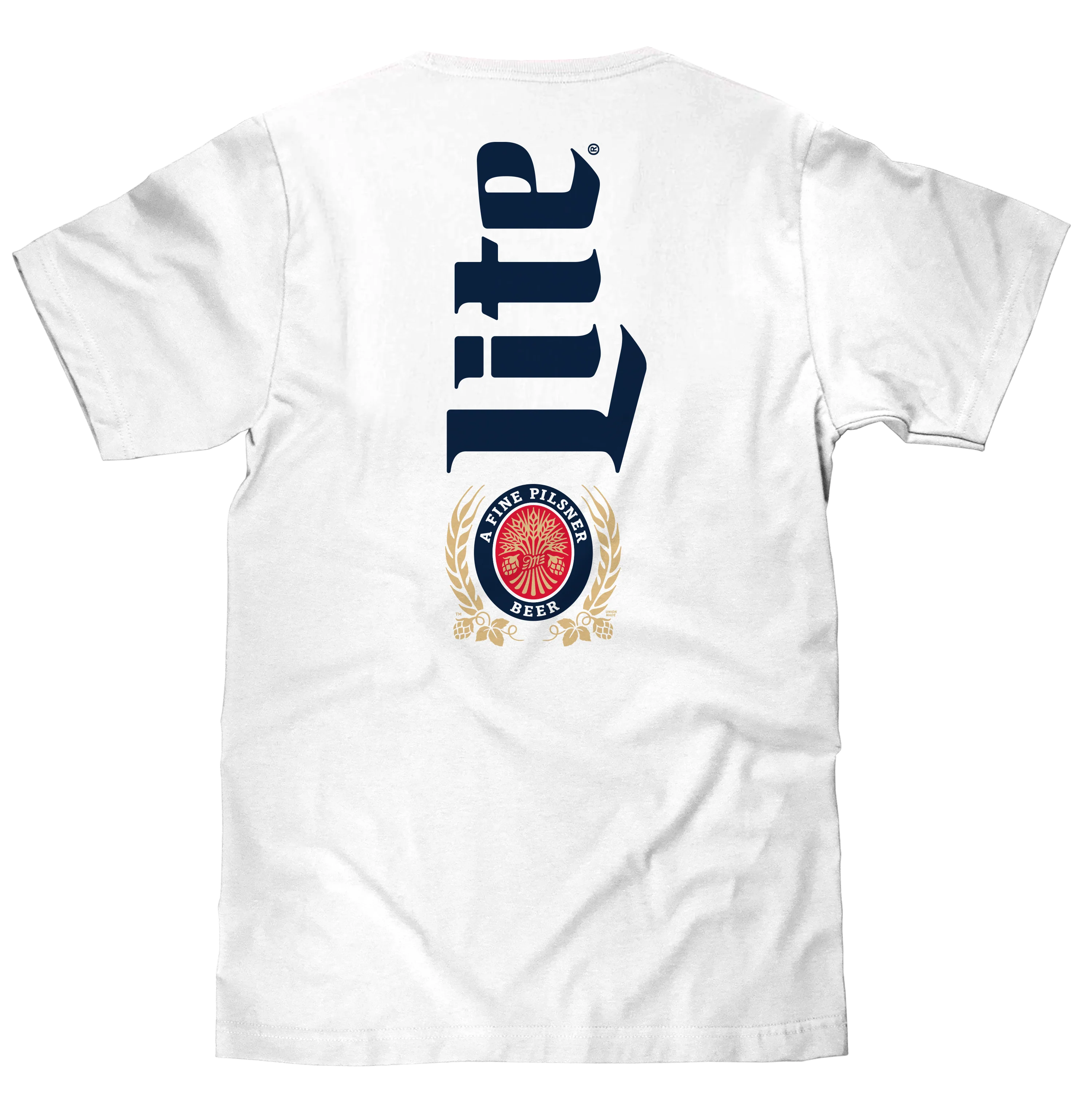 Miller Lite Beer Front and Back Print T-Shirt - White - Image 2