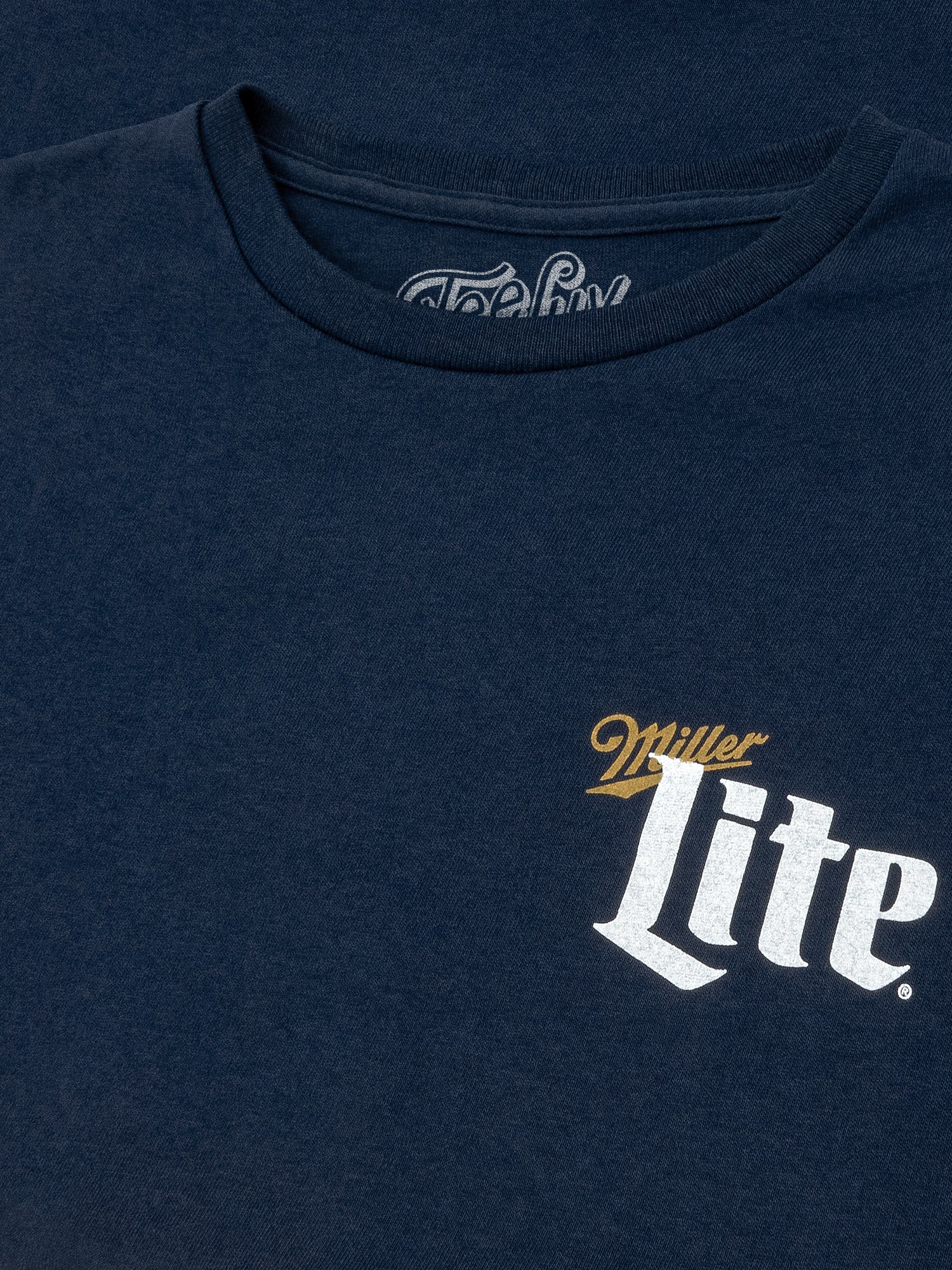Miller Lite Front/Back/Sleeve Print Long Sleeve T-Shirt - Navy Blue - Image 3