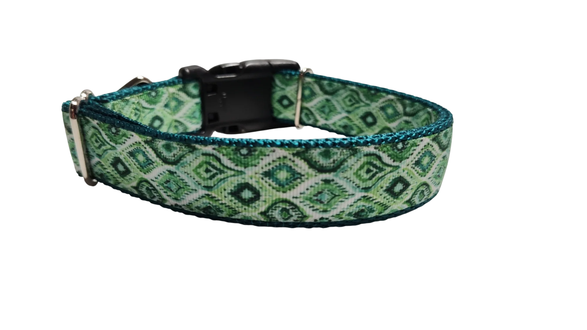 Moroccan Green Pattern Nylon Dog Collar