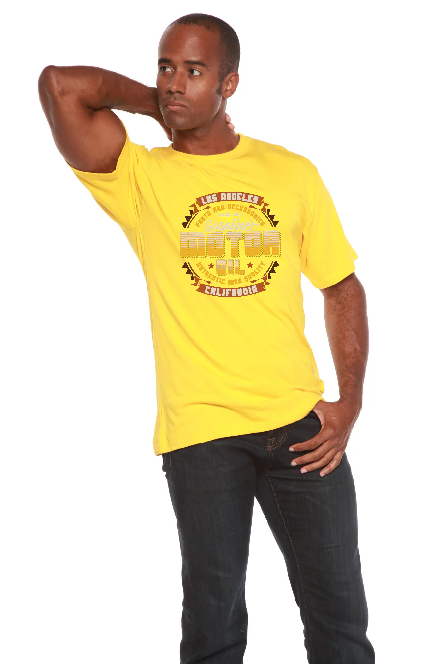 Motor oil Men's Bamboo Viscose/Organic Cotton Short Sleeve Graphic T-Shirt - Image 8