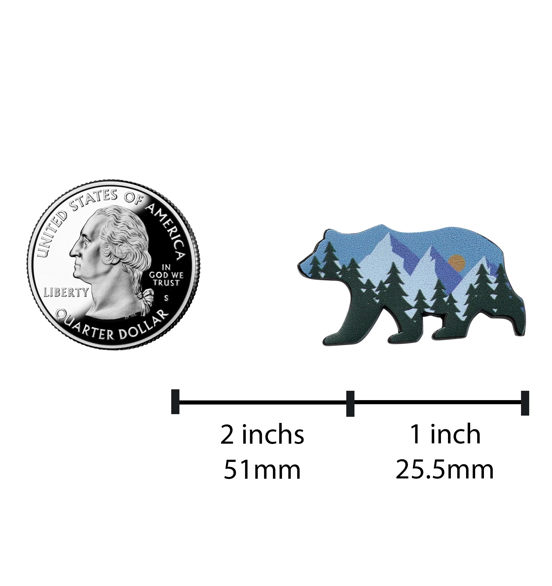 Mountain Bear Sunset Enamel Pin - Image 4