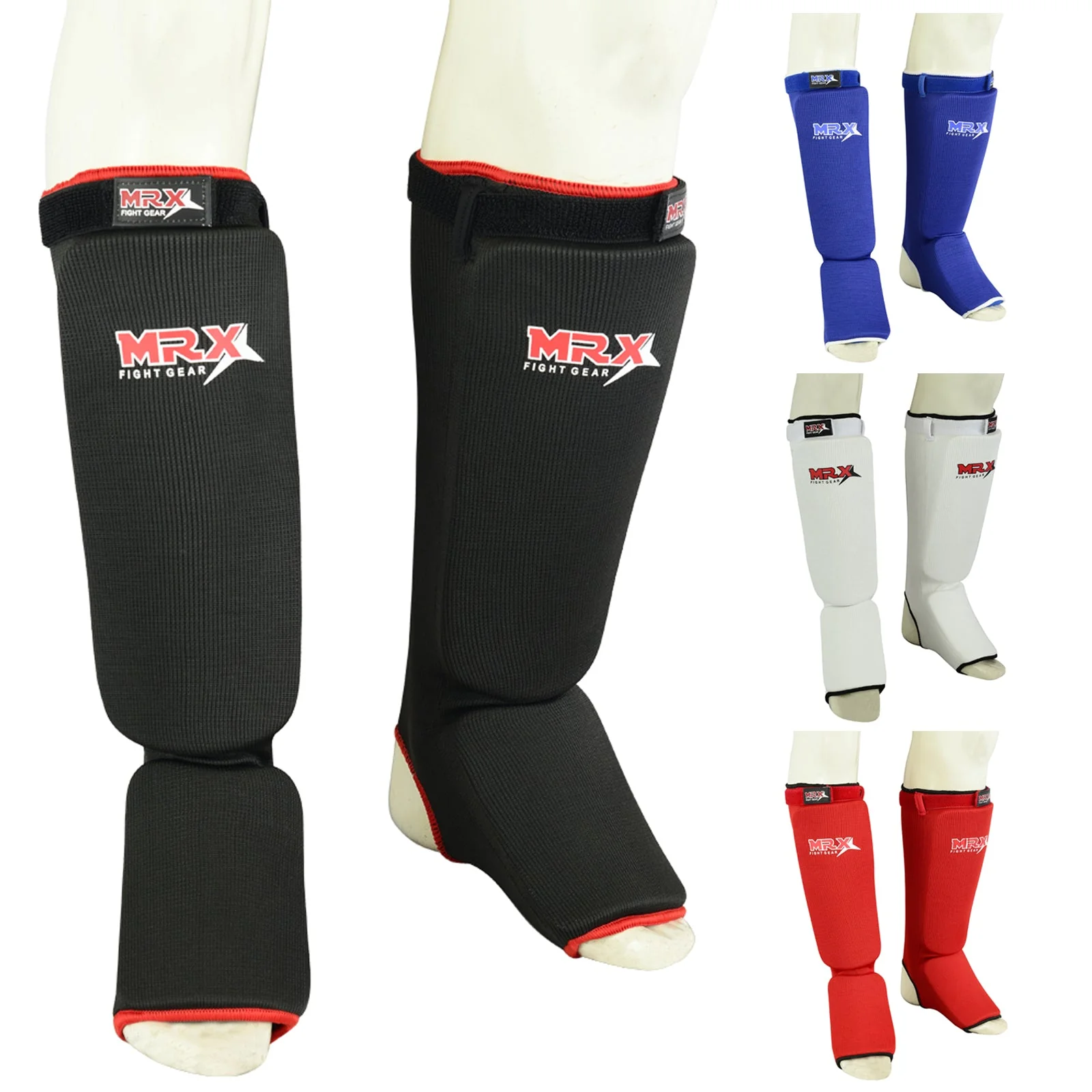 MRX BOXING & FITNESS Muay Thai Shin Guards Kick Boxing Leg & Foot Protector Pad MMA Shin Guard Extra Padding for Men or Women - Image 9