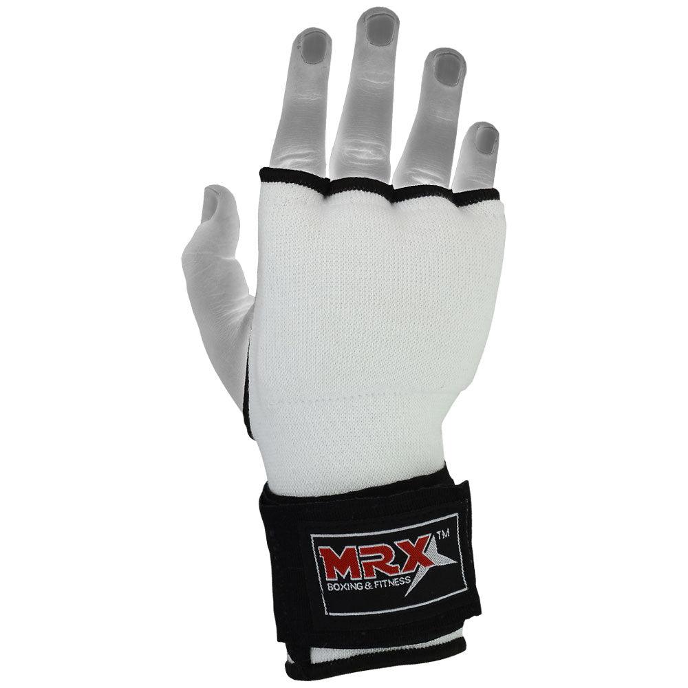 MRX Inner Gloves With Wraps Gel Padding White - Image 3