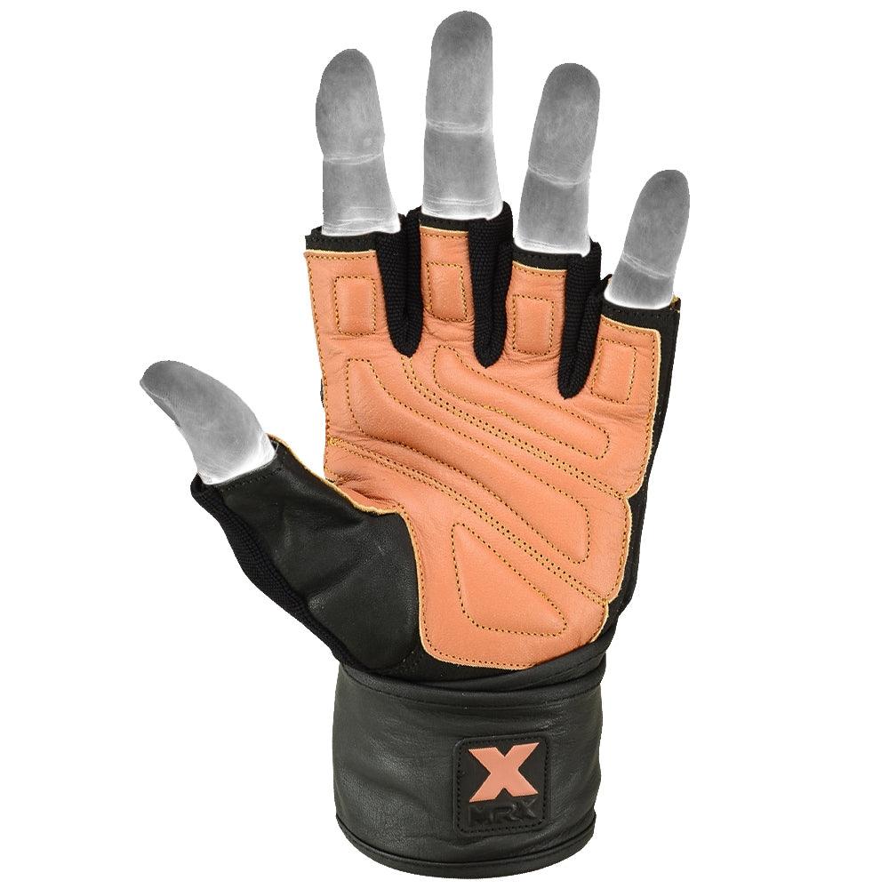 Mrx Men's Weight Lifting Pro Leather Gloves 18 Inches Long Wrist Strap - Image 4