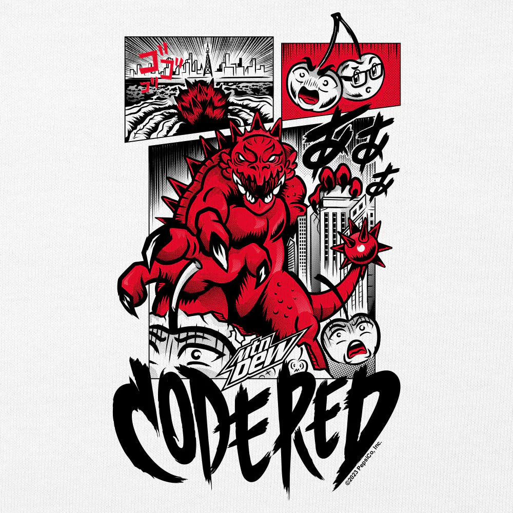 Mtn Dew Code Red Comic Book T-Shirt - White - Image 2