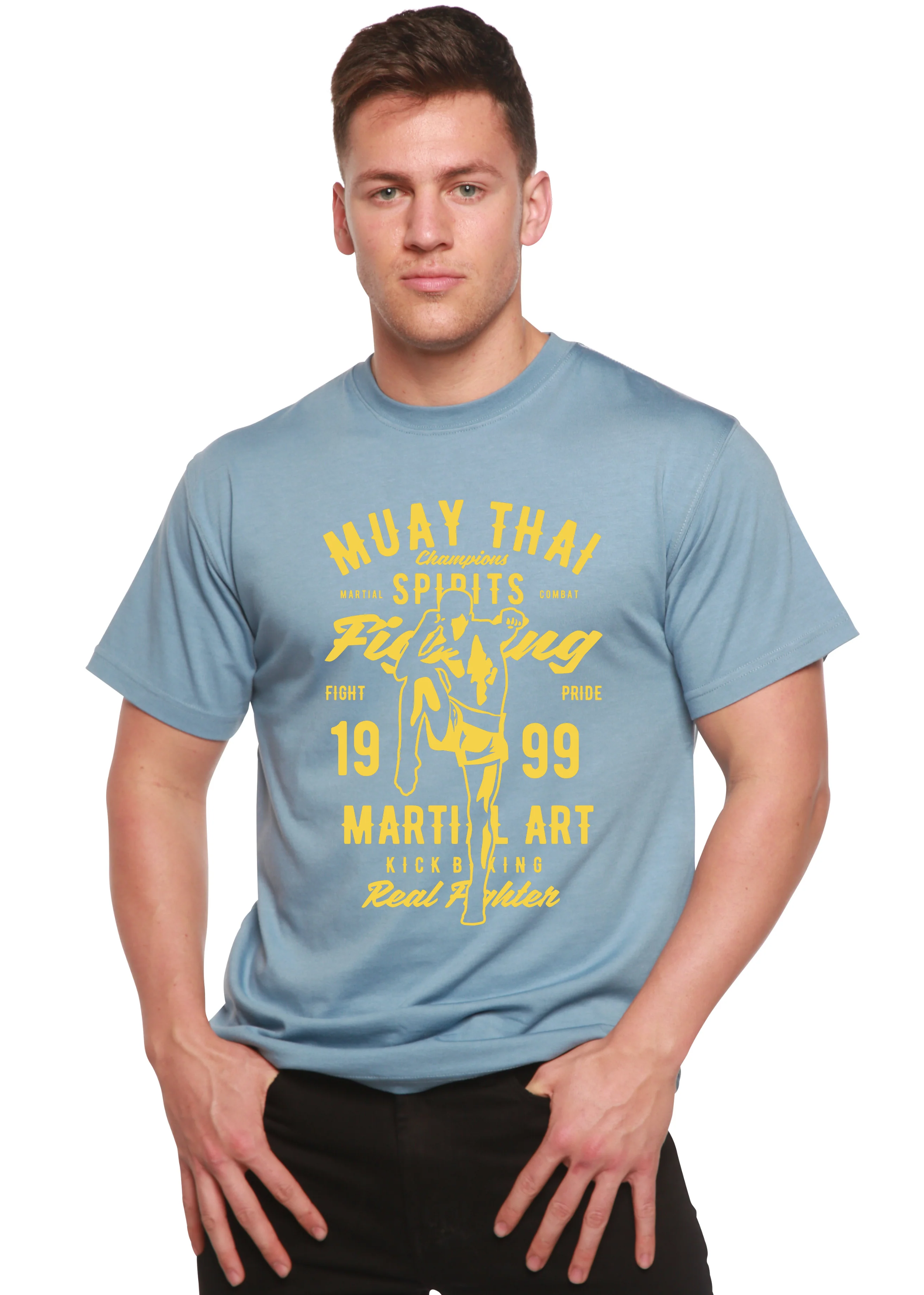 Muay Thai Spun Bamboo® Men's Bamboo Viscose/Organic Cotton Short Sleeve Graphic T-Shirt - Image 5