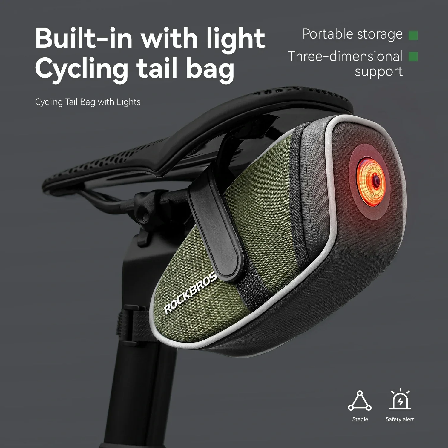 Multifunctional Cycling Tail Bag With Light - Image 6