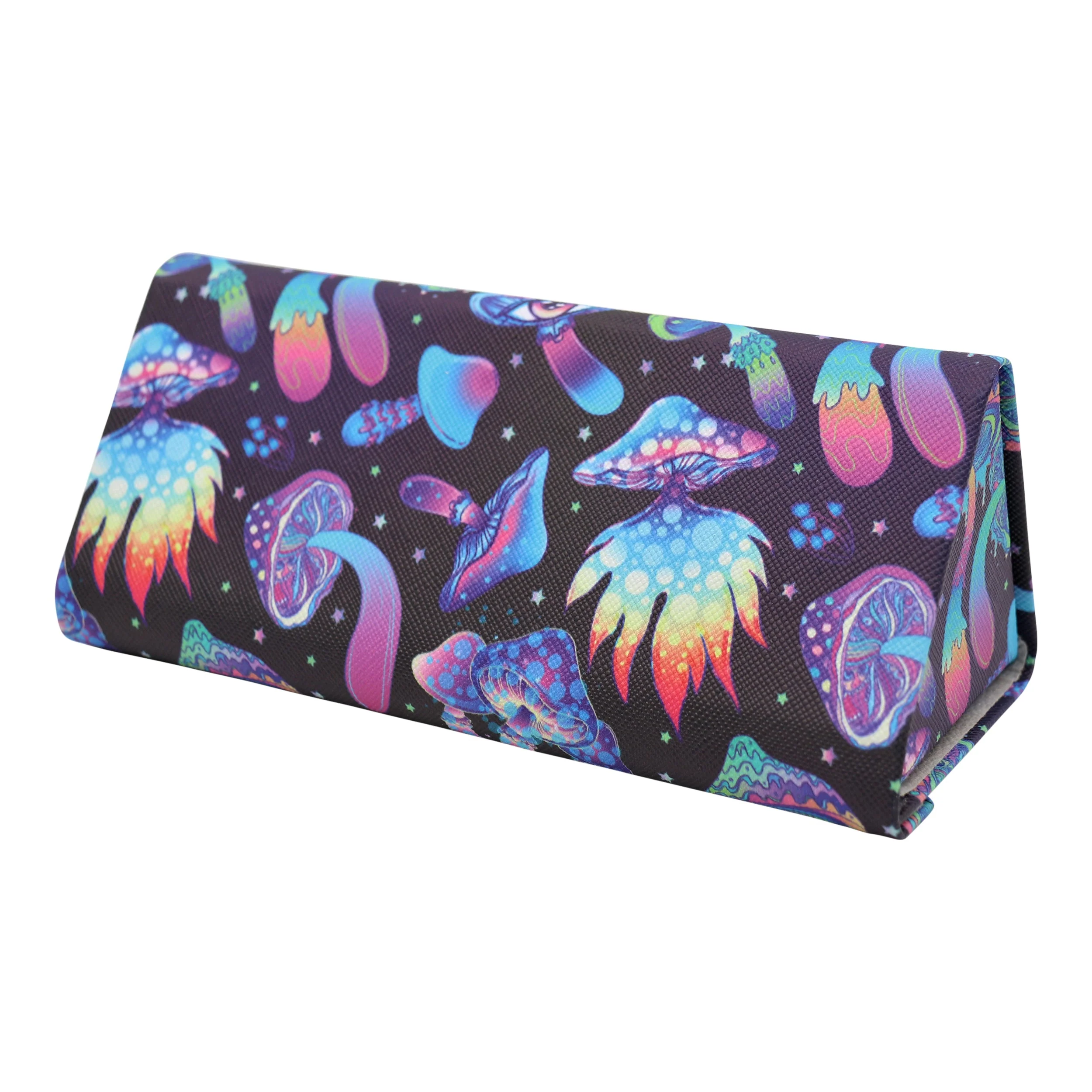 Mushroom Print Glasses Case - Vegan Leather Magic Folding Hardcase - Image 6