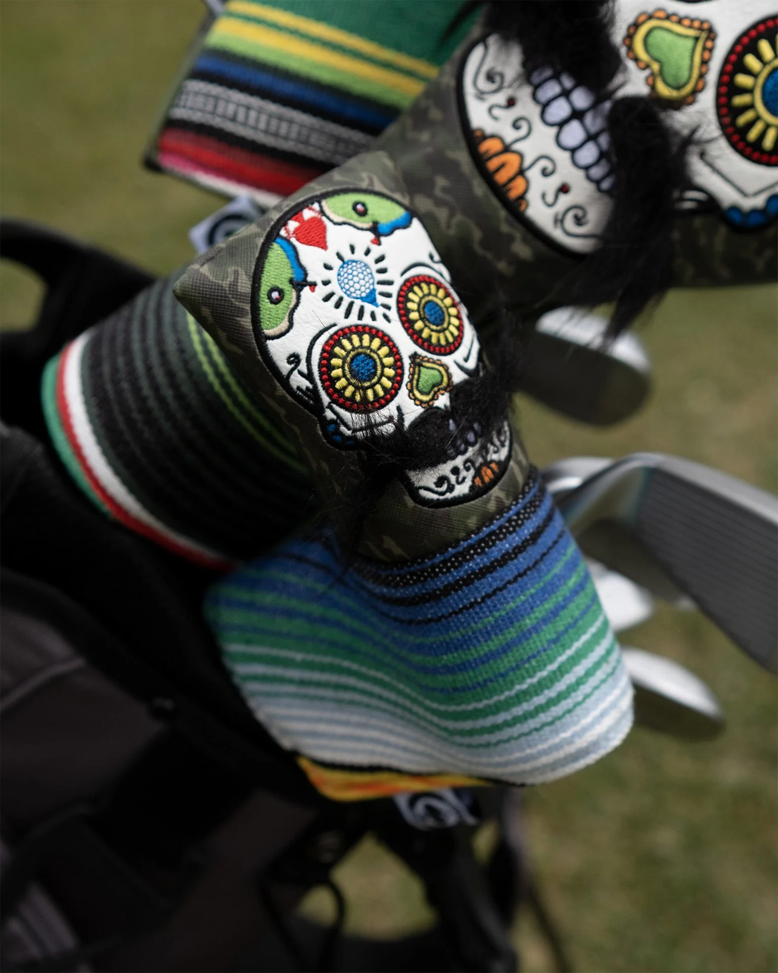 Mustache Sugar Skull - Blade Putter Cover Green Camo - Image 19