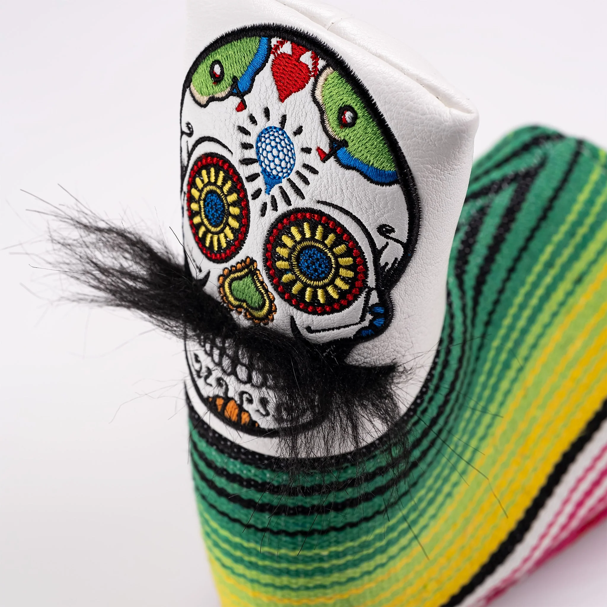 Mustache Sugar Skull - Blade Putter Cover White - Image 8