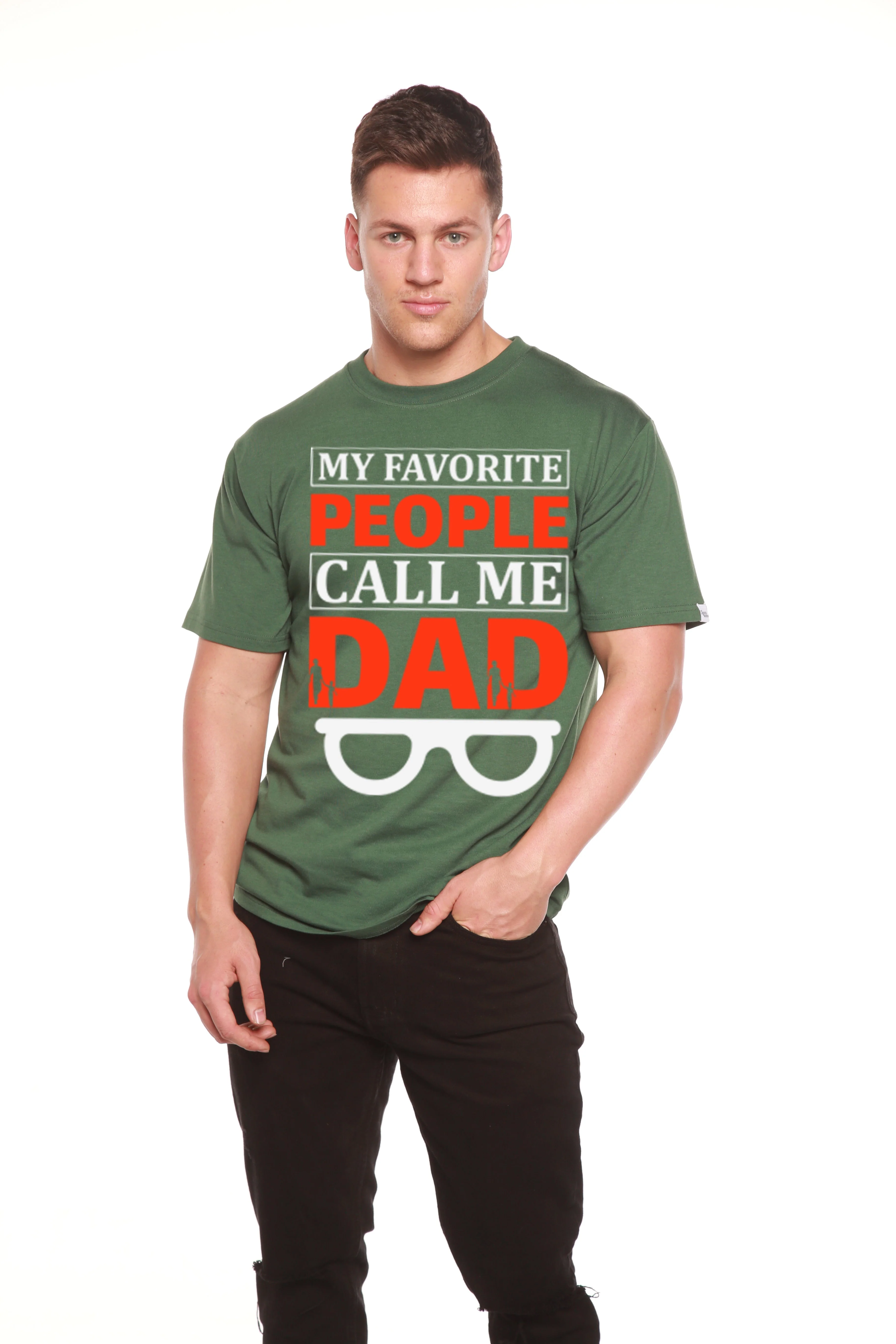 My Favorite People Call Me Dad Men's Bamboo Viscose/Organic Cotton Short Sleeve Graphic T-Shirt - Image 7