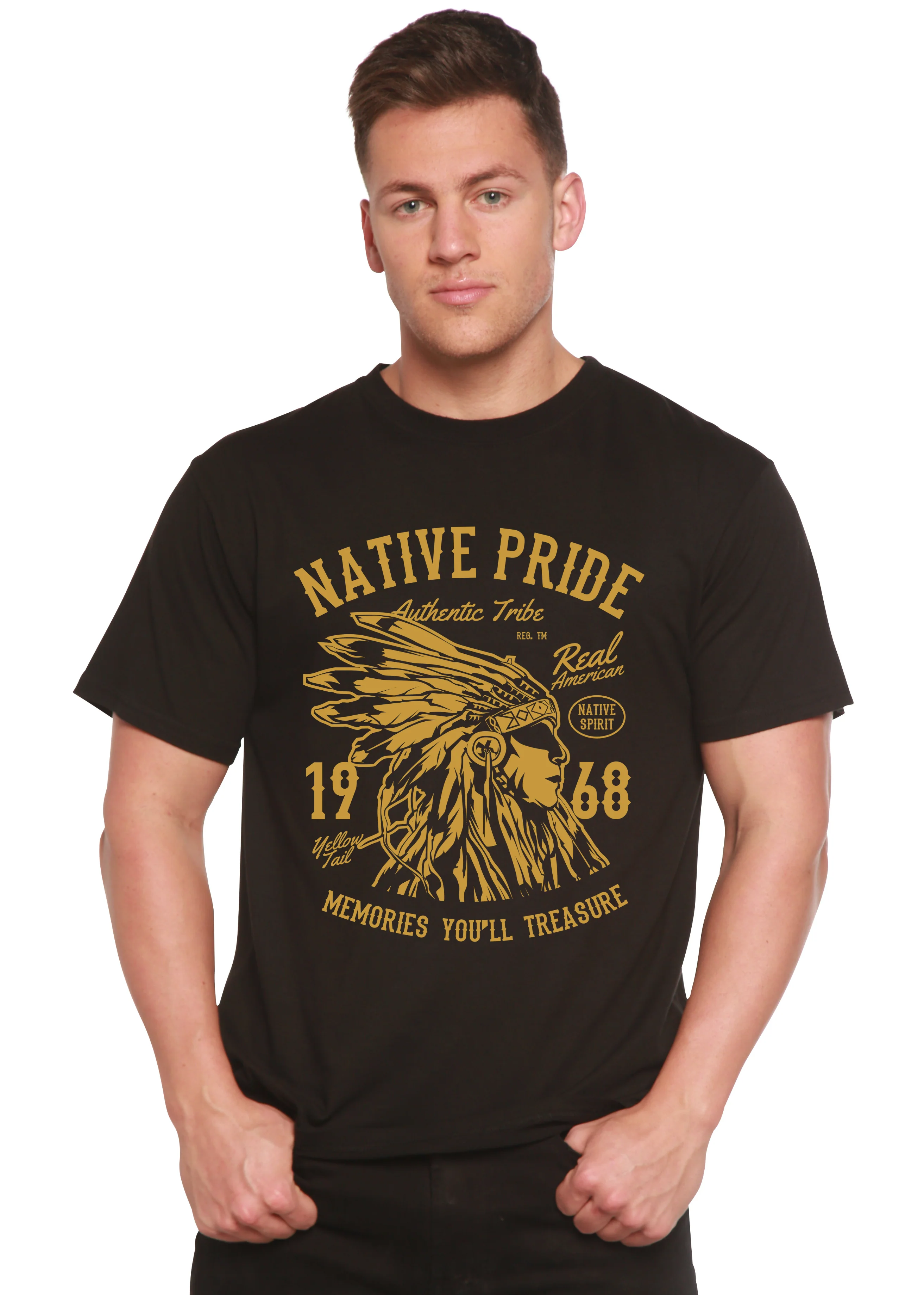 Native Pride Spun Bamboo® Men's Bamboo Viscose/Organic Cotton Short Sleeve Graphic T-Shirt - Image 3