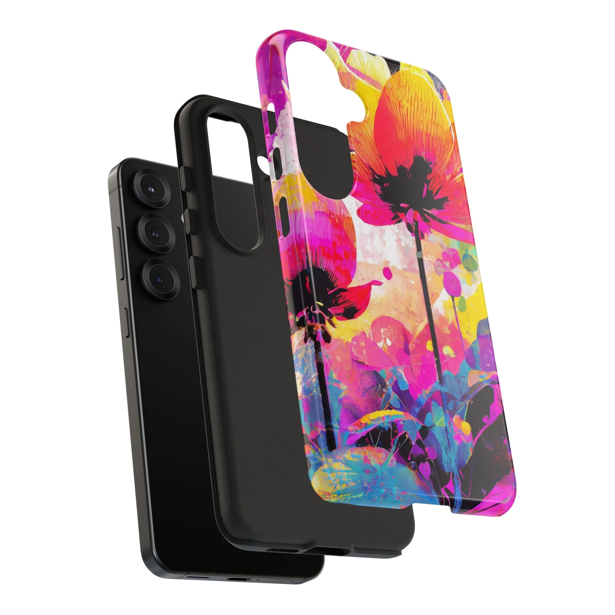 Neon Floral Tough Phone Case - Image 119