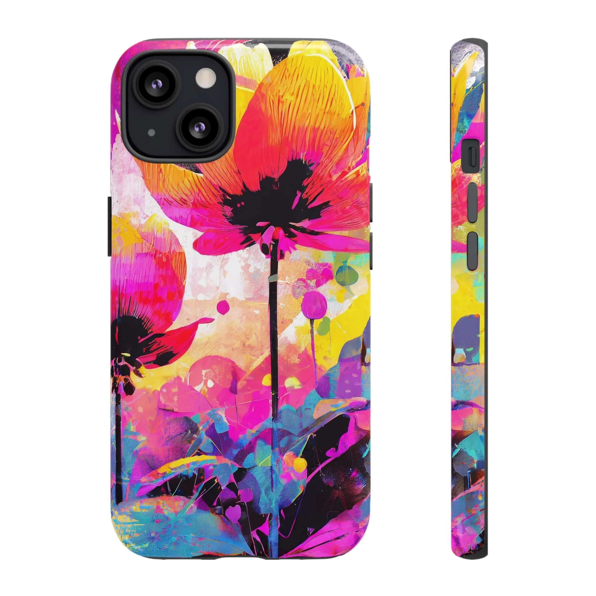 Neon Floral Tough Phone Case - Image 13