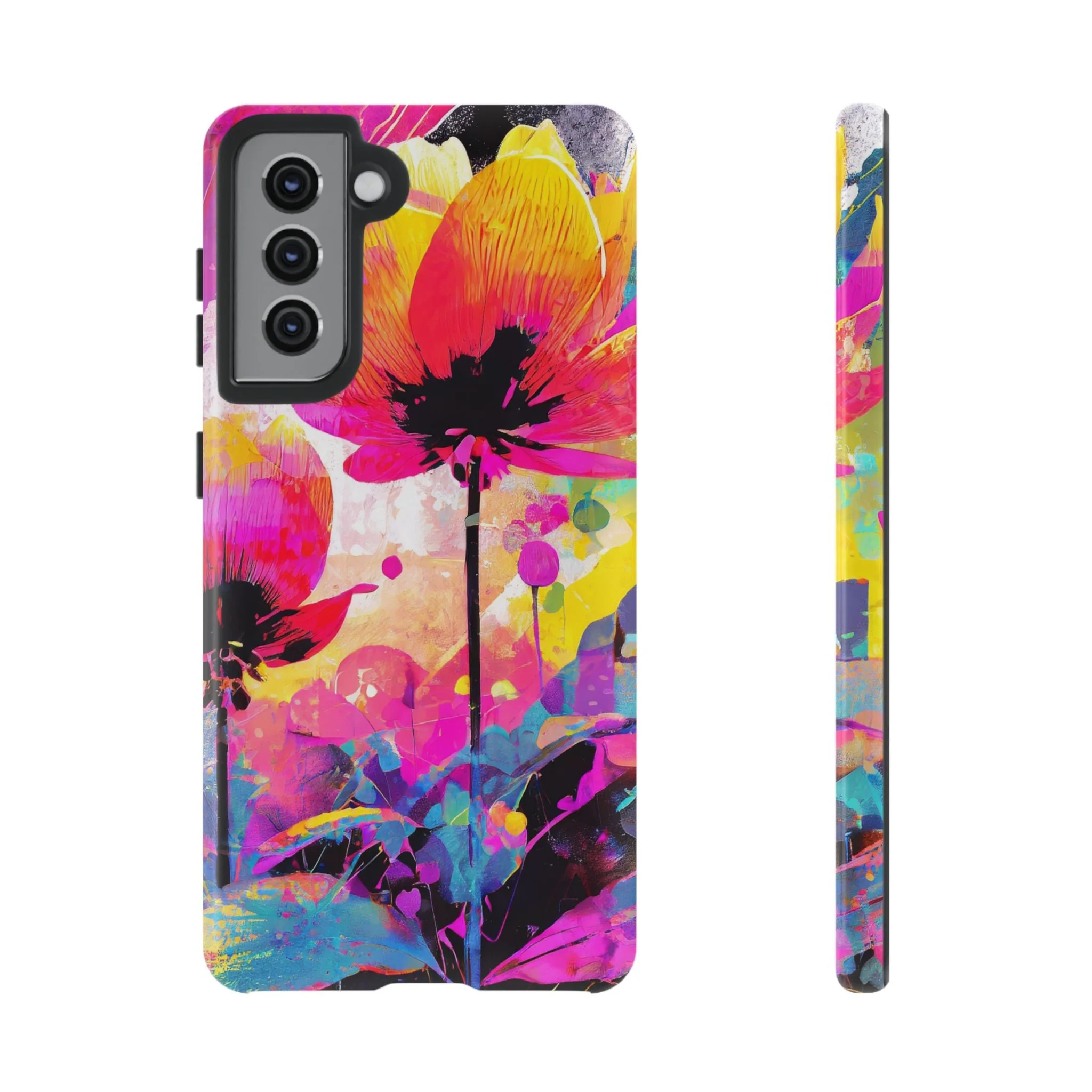 Neon Floral Tough Phone Case - Image 15