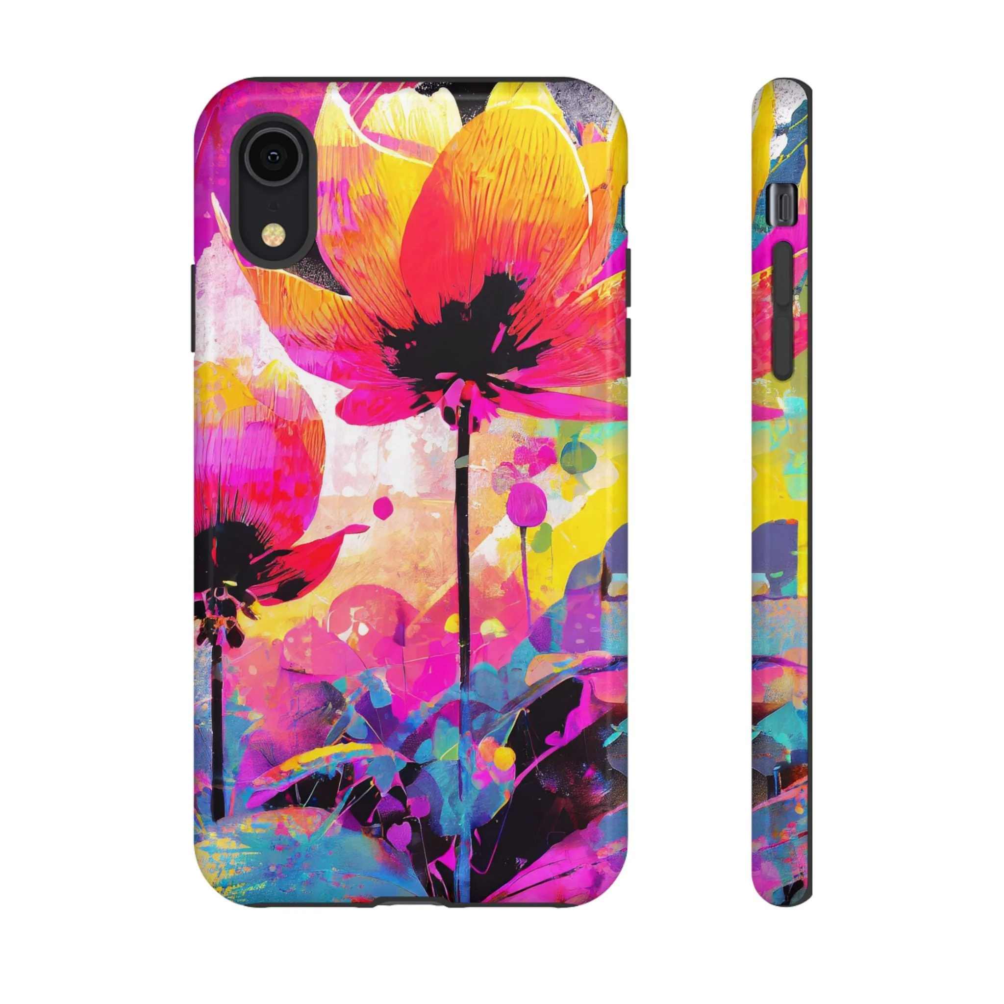 Neon Floral Tough Phone Case - Image 5