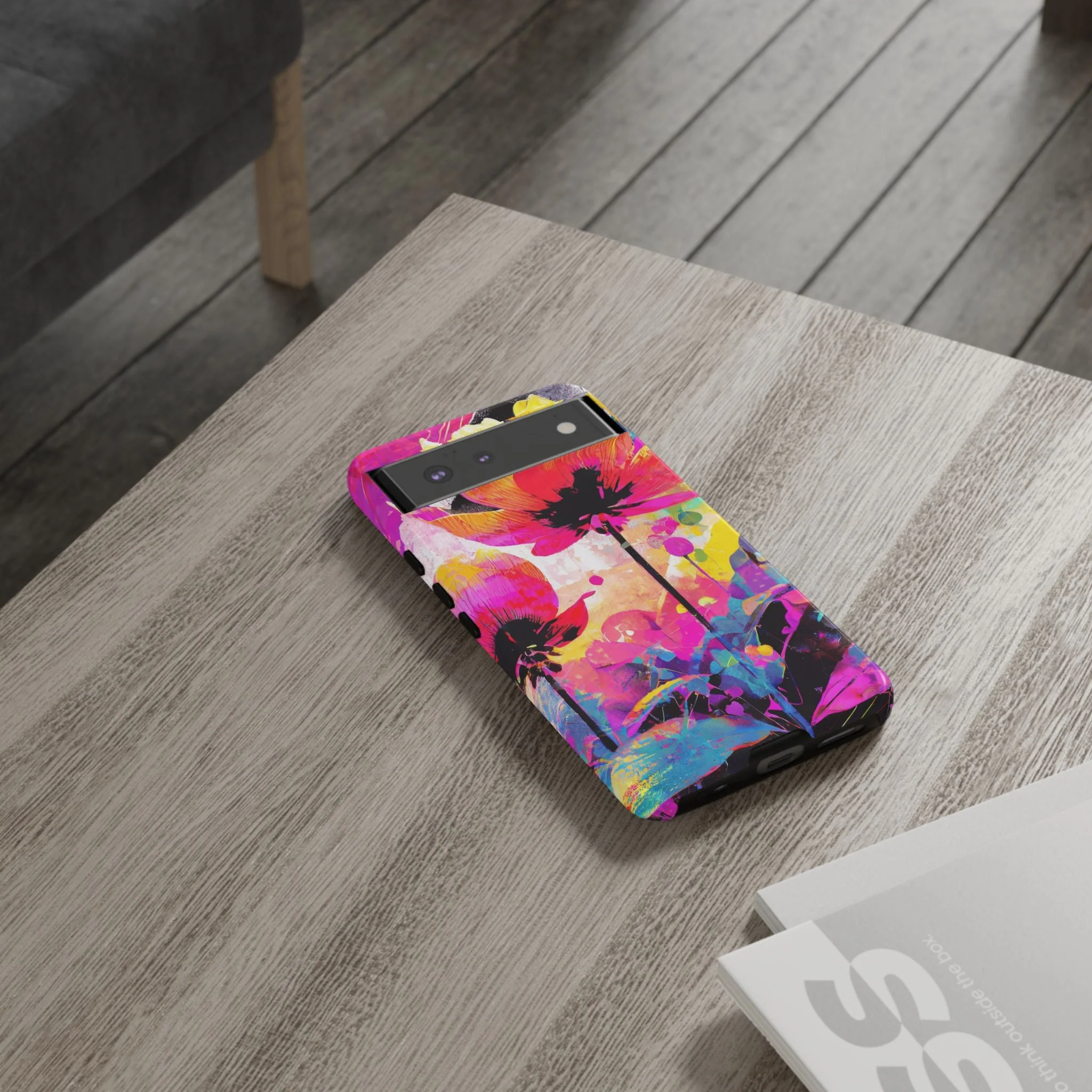 Neon Floral Tough Phone Case - Image 51