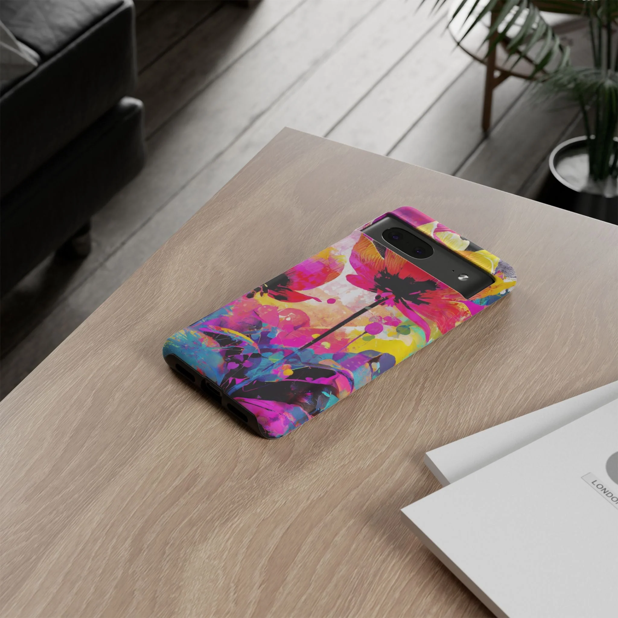 Neon Floral Tough Phone Case - Image 72