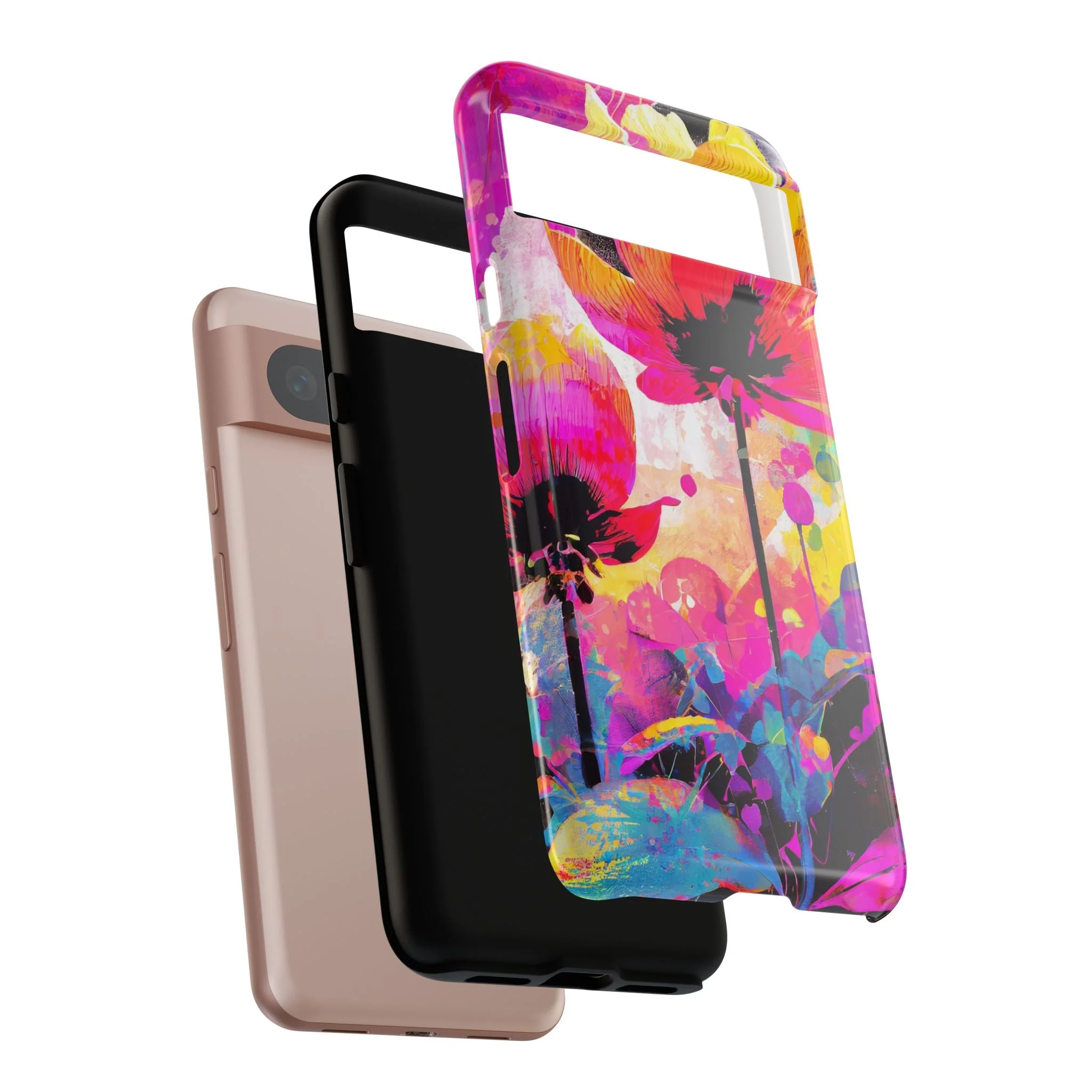 Neon Floral Tough Phone Case - Image 85
