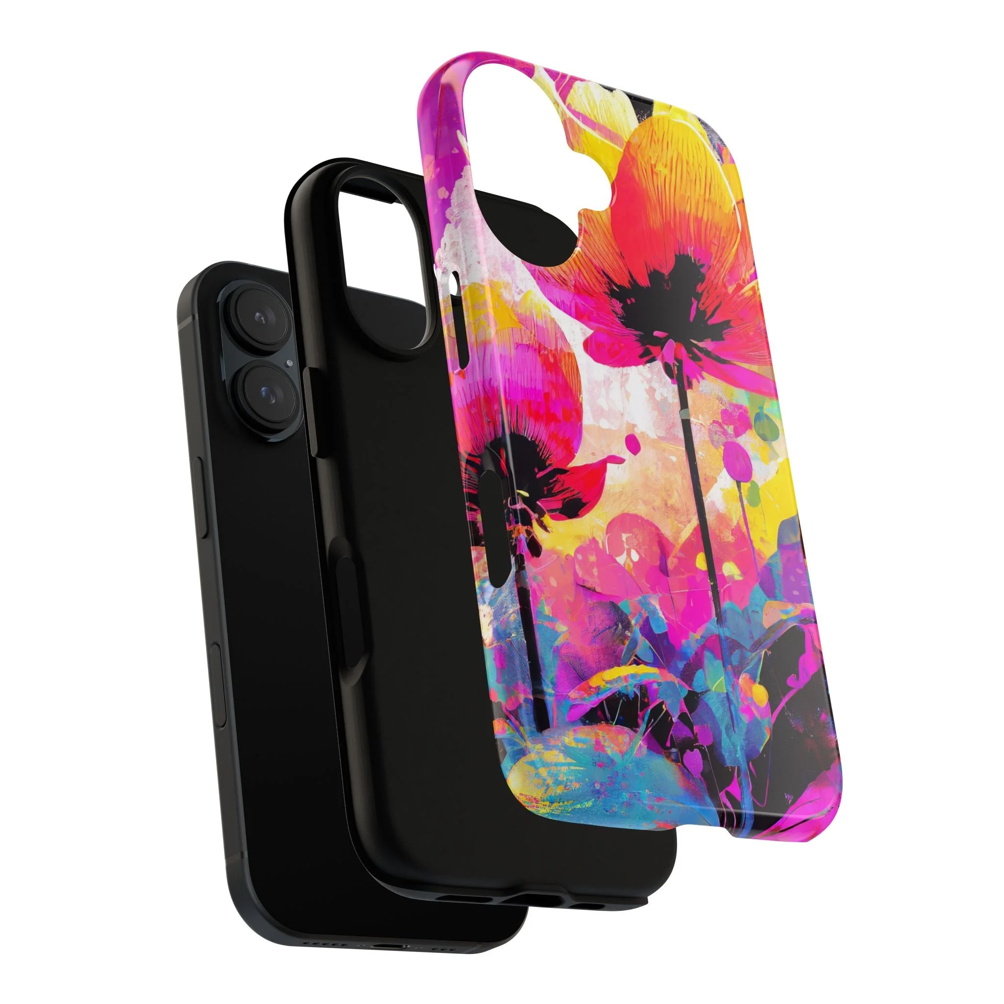 Neon Floral Tough Phone Case - Image 90