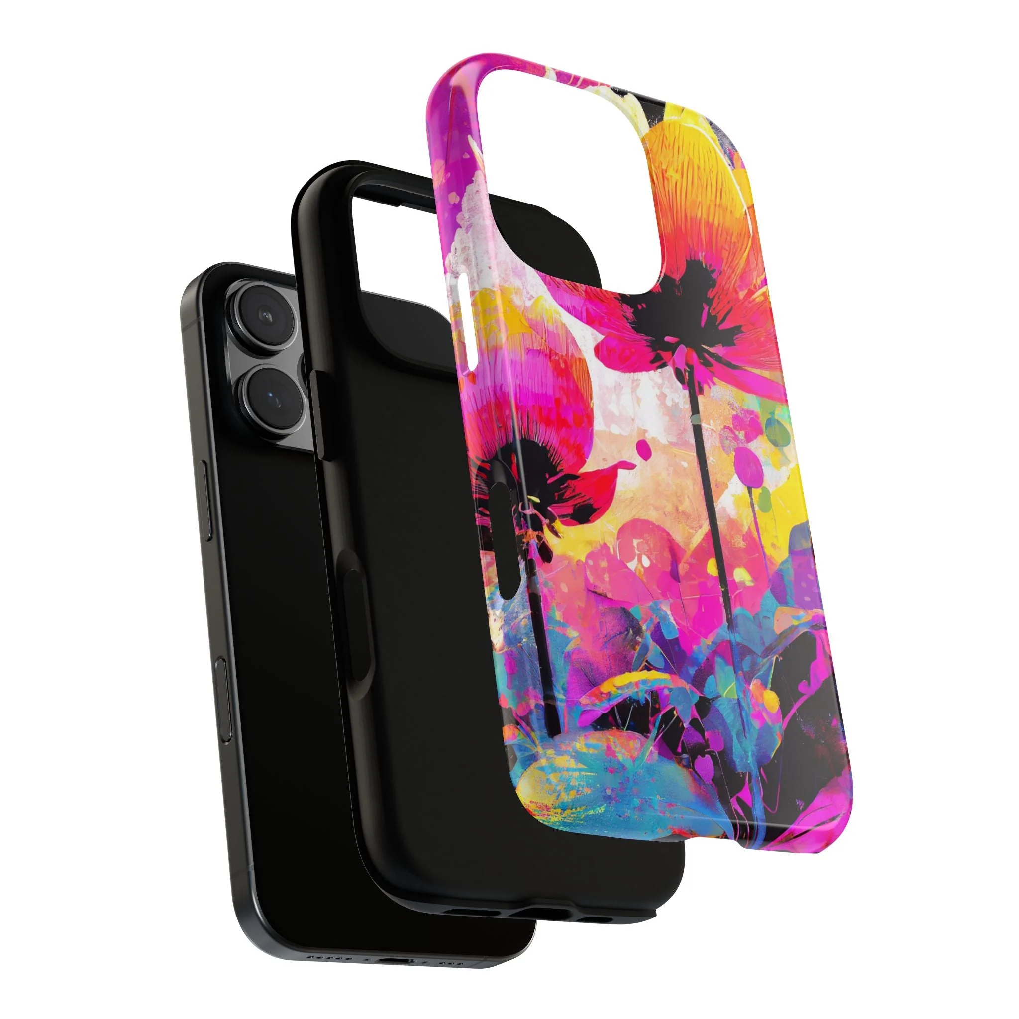 Neon Floral Tough Phone Case - Image 96