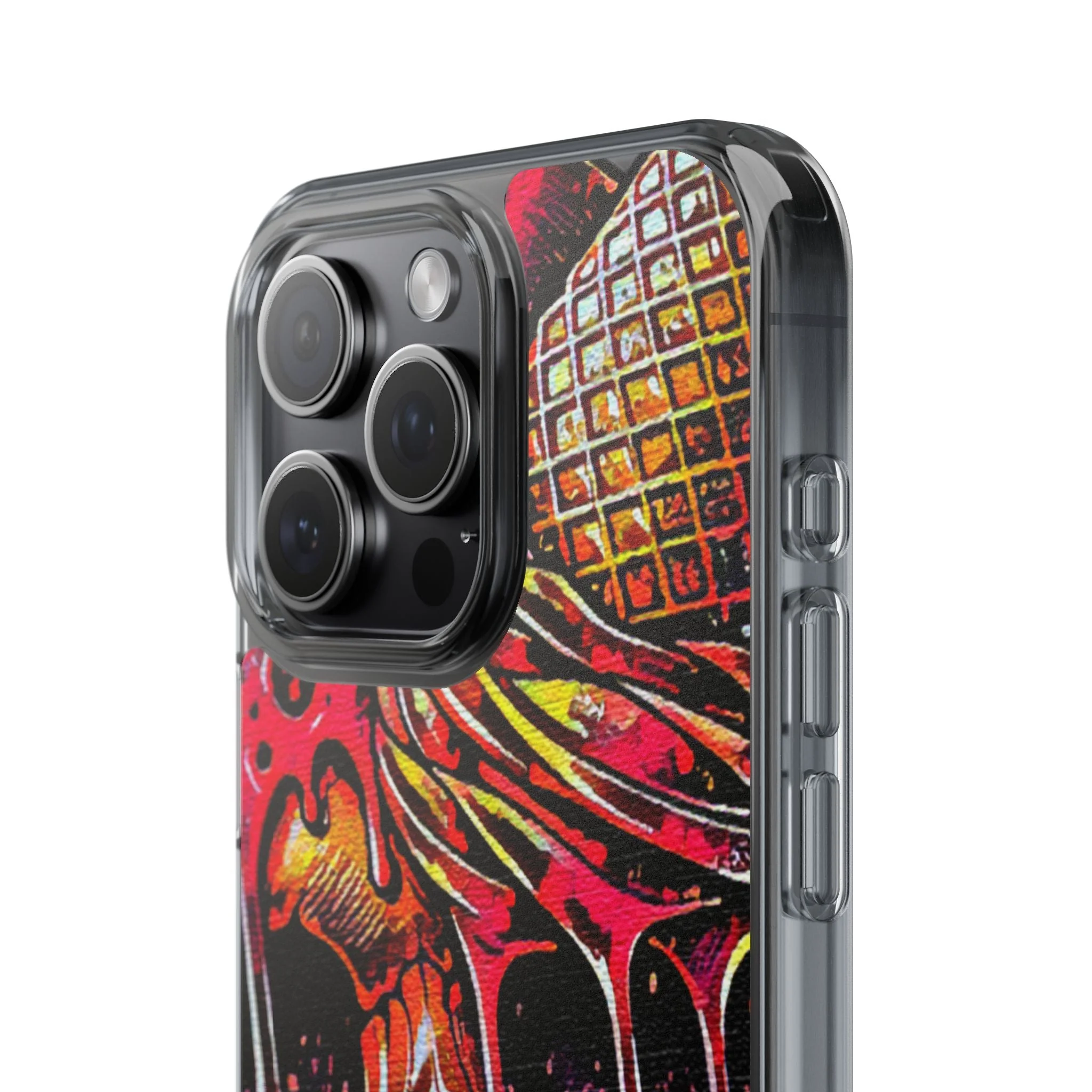 Neon Ice Cream Skull Clear Phone Case - Image 72