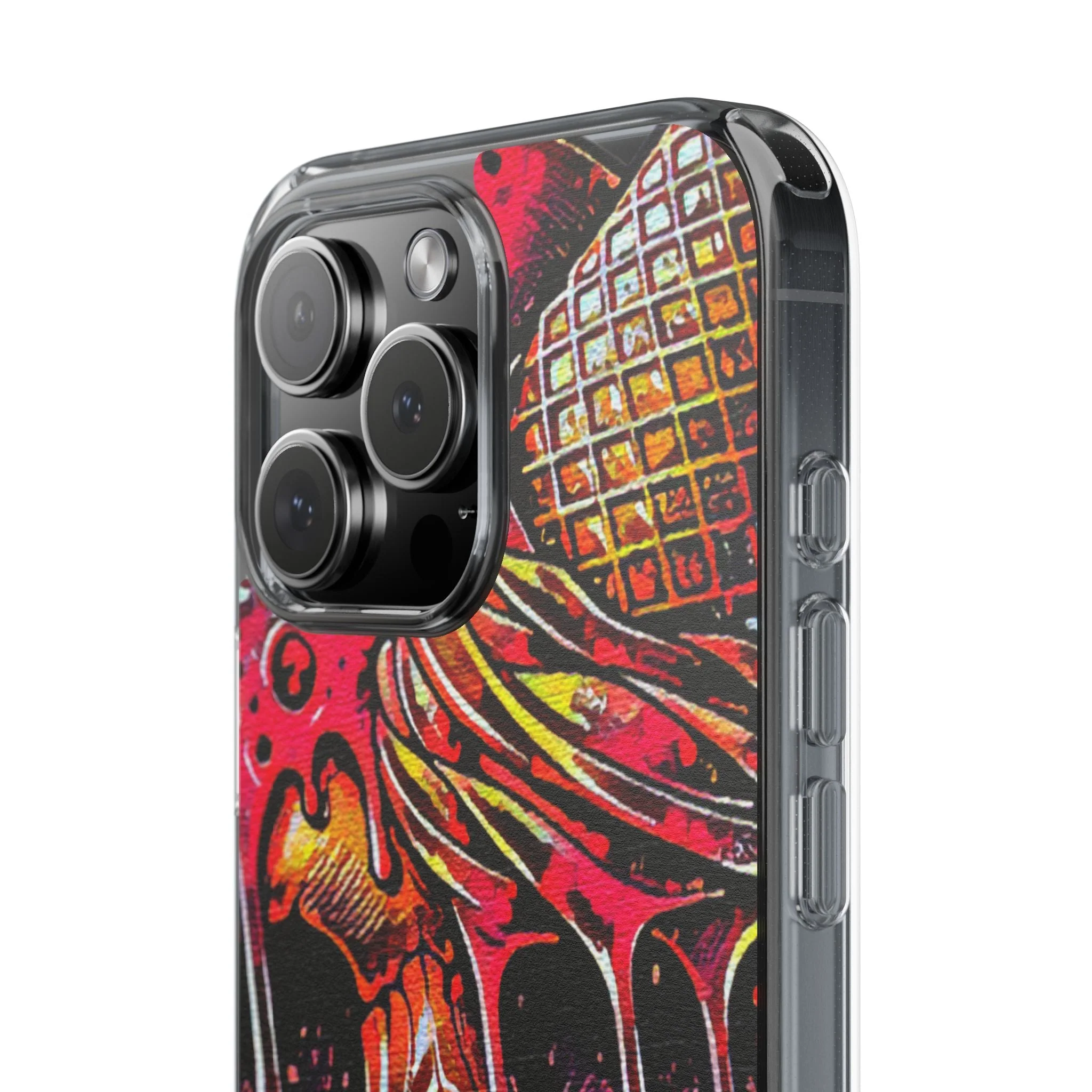 Neon Ice Cream Skull Clear Phone Case - Image 93