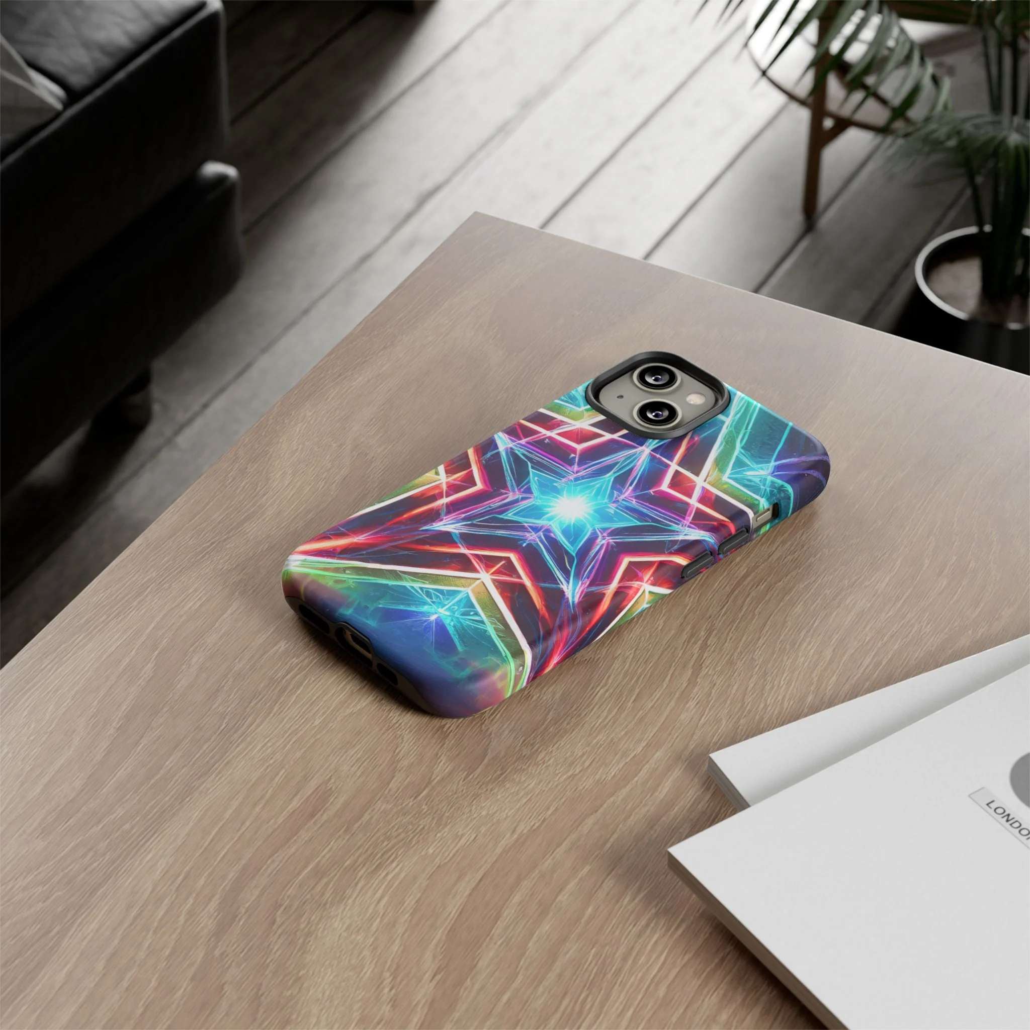 Neon Light Stars Tough Phone Case - Image 60