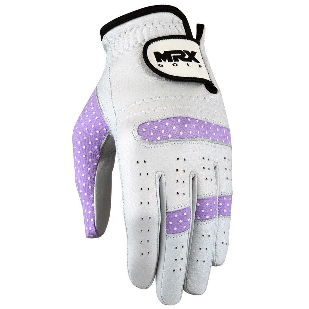 New Women Golf Gloves Cabretta Leather White Purple - Image 3