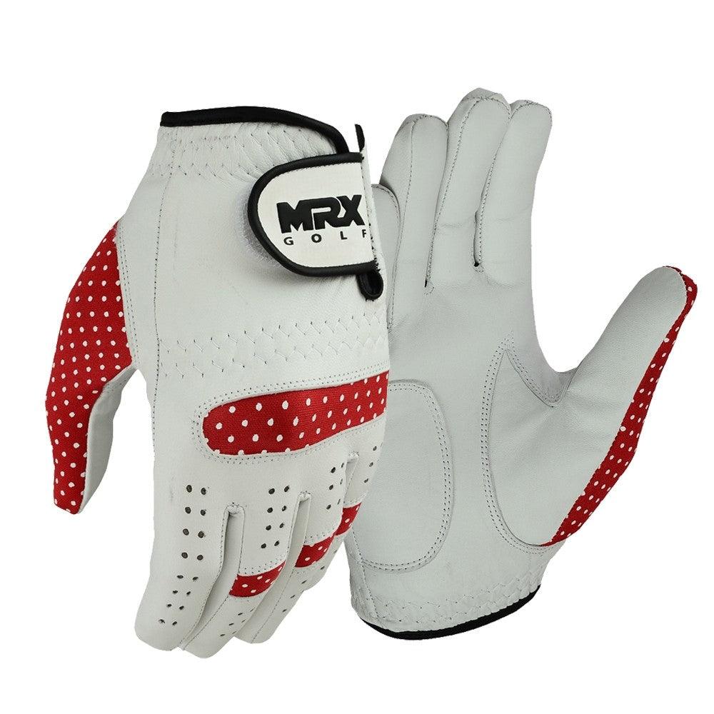 New Women's Golf Gloves Left Hand Cabretta Leather White Red - Image 7