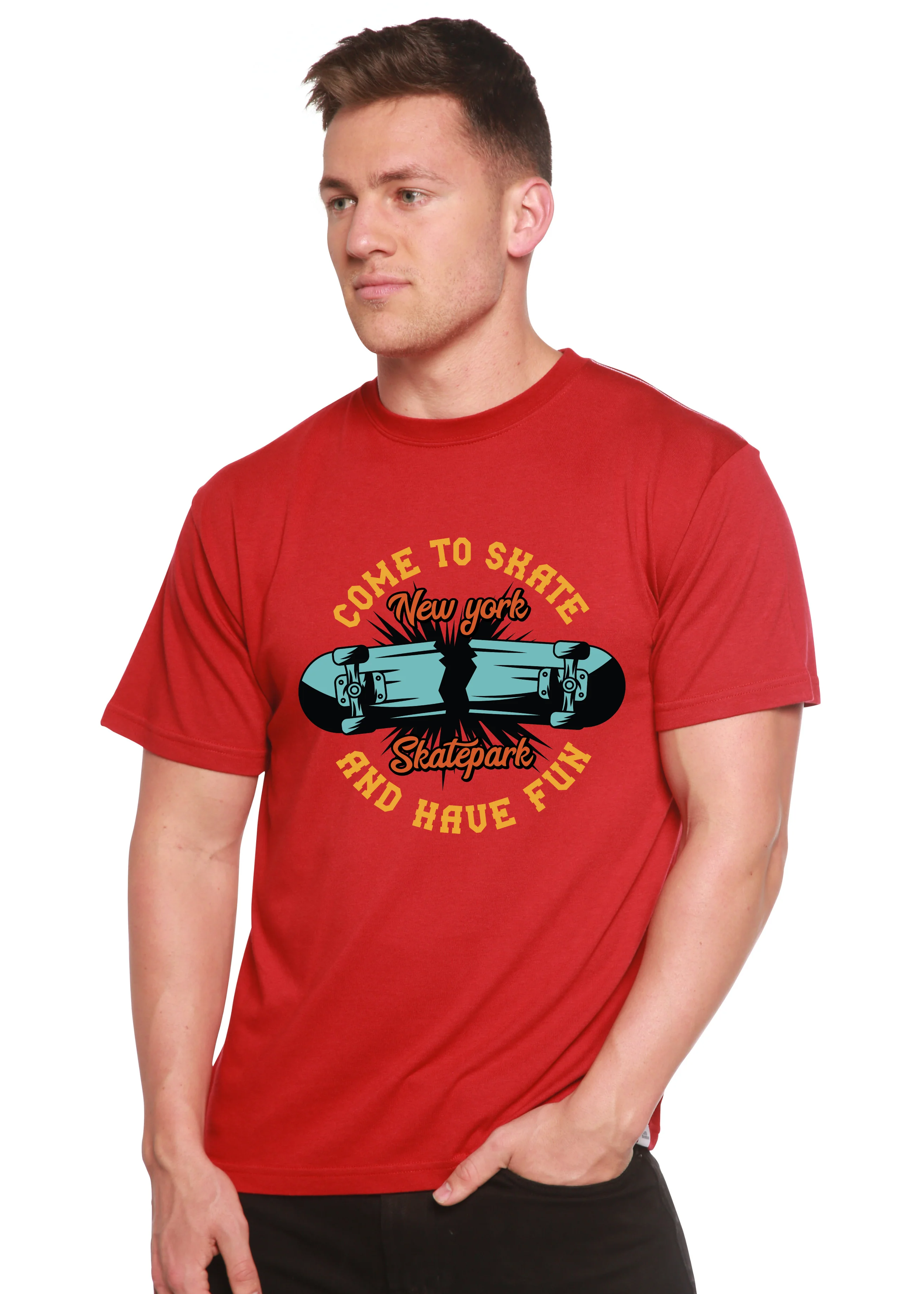 New York Skatepark Men's Bamboo Viscose/Organic Cotton Short Sleeve Graphic T-Shirt - Image 8