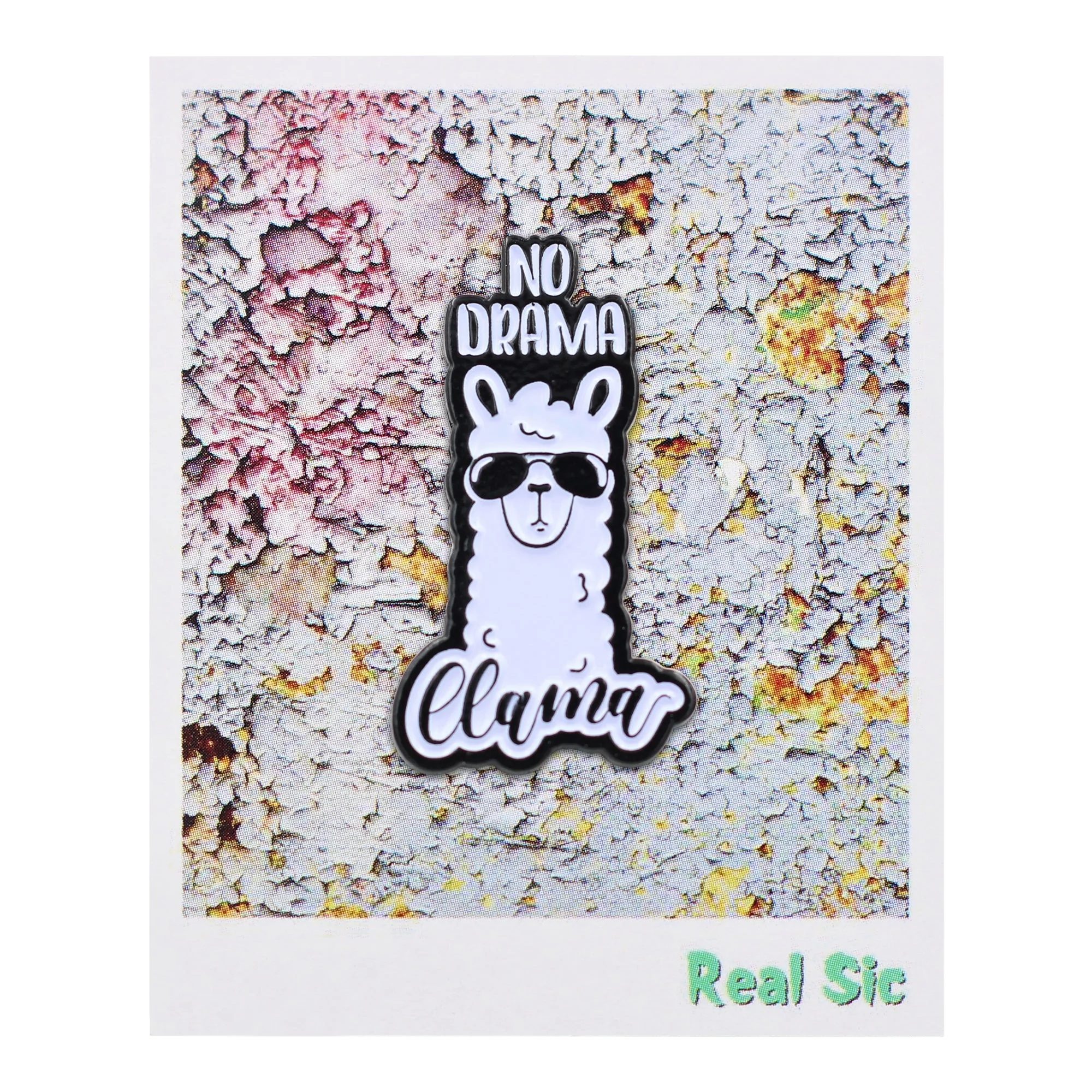 No Drama Llama Pin - No Stress Motivational Llama Enamel Pin - Image 3