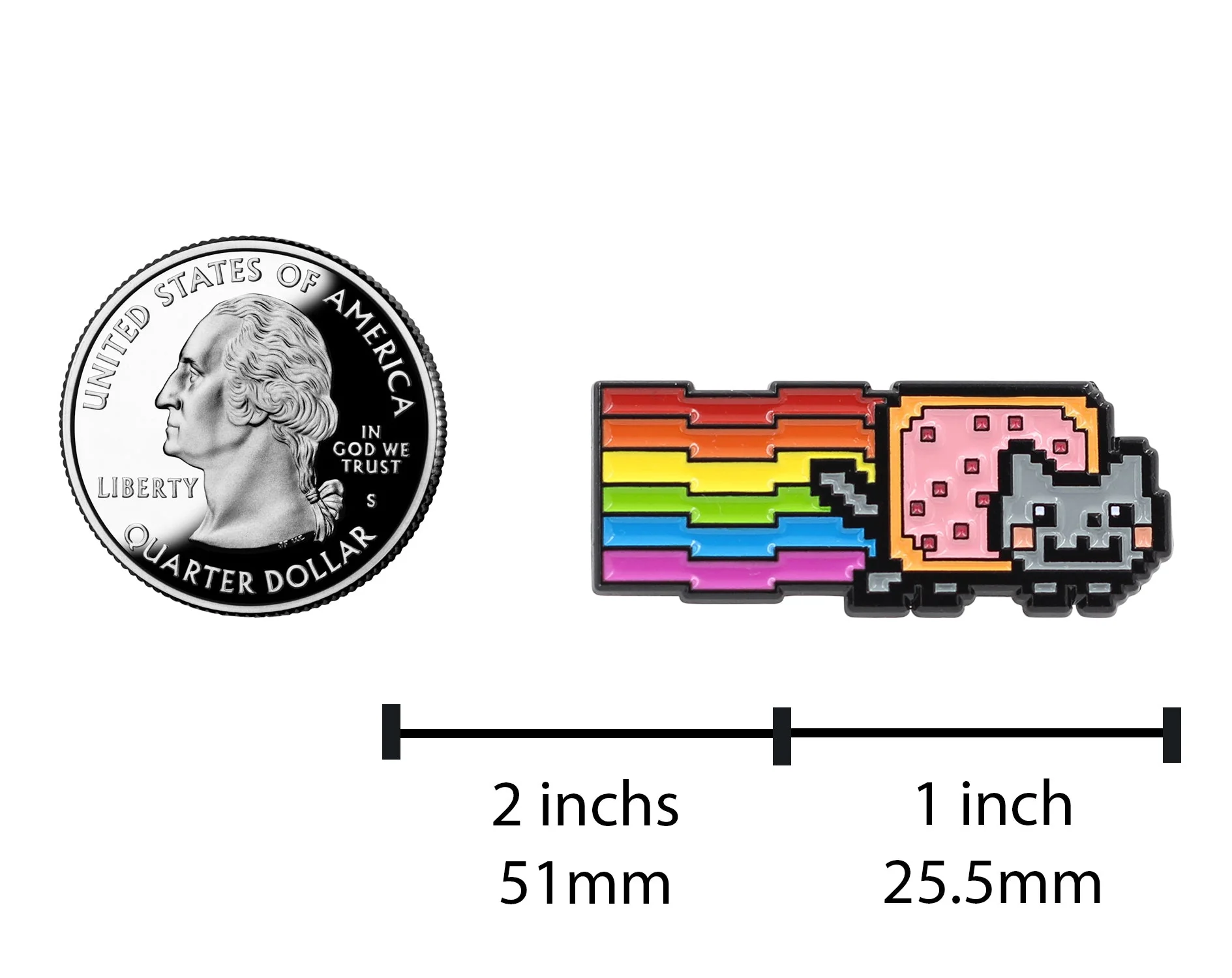 Nyan Cat Pin - Rainbow Cat Meme Enamel Pin - Image 2