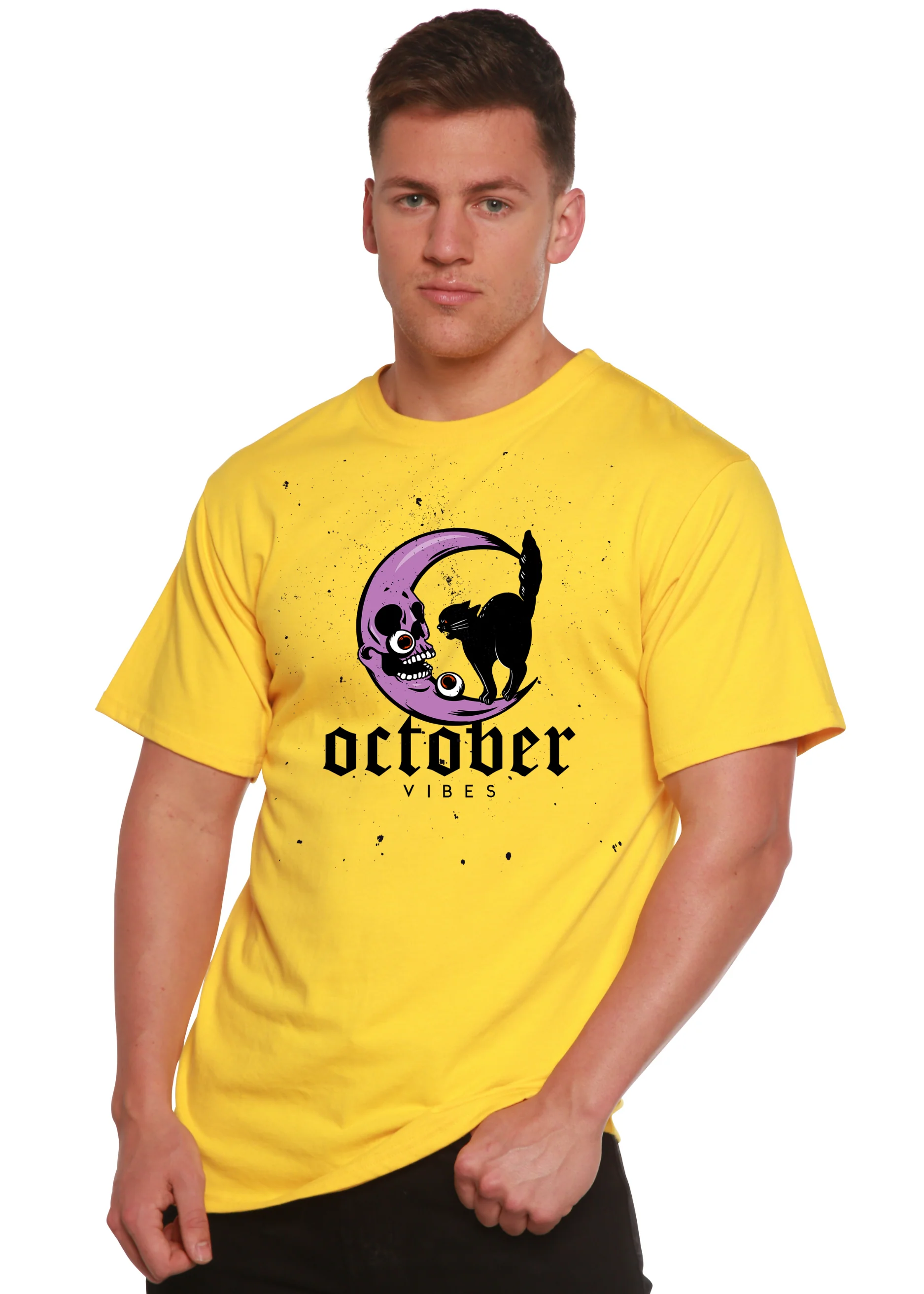 October Vibes Men's Bamboo Viscose/Organic Cotton Short Sleeve Graphic T-Shirt - Image 6