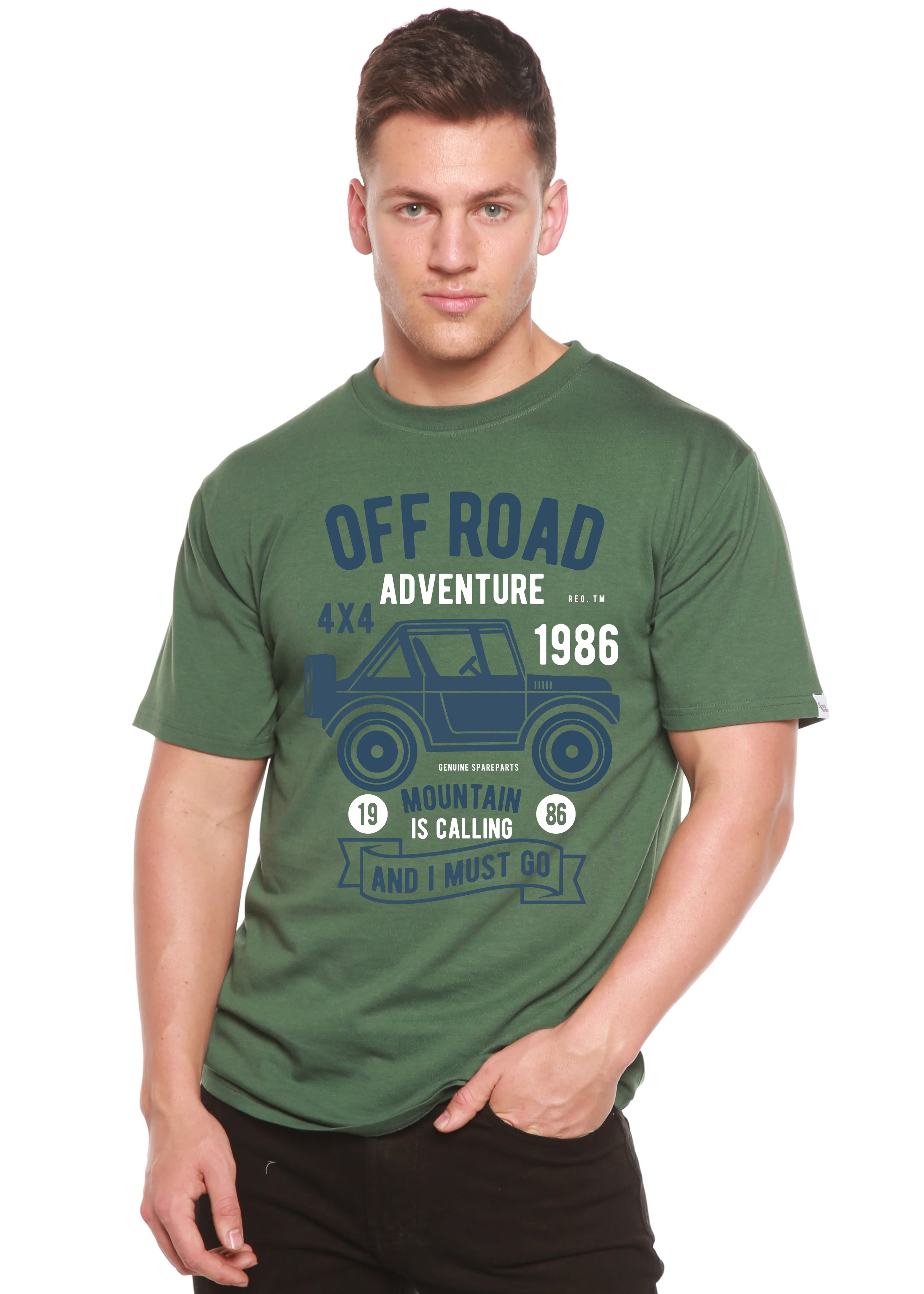Off Road Adventure Spun Bamboo® Men's Bamboo Viscose/Organic Cotton Short Sleeve Graphic T-Shirt - Image 6