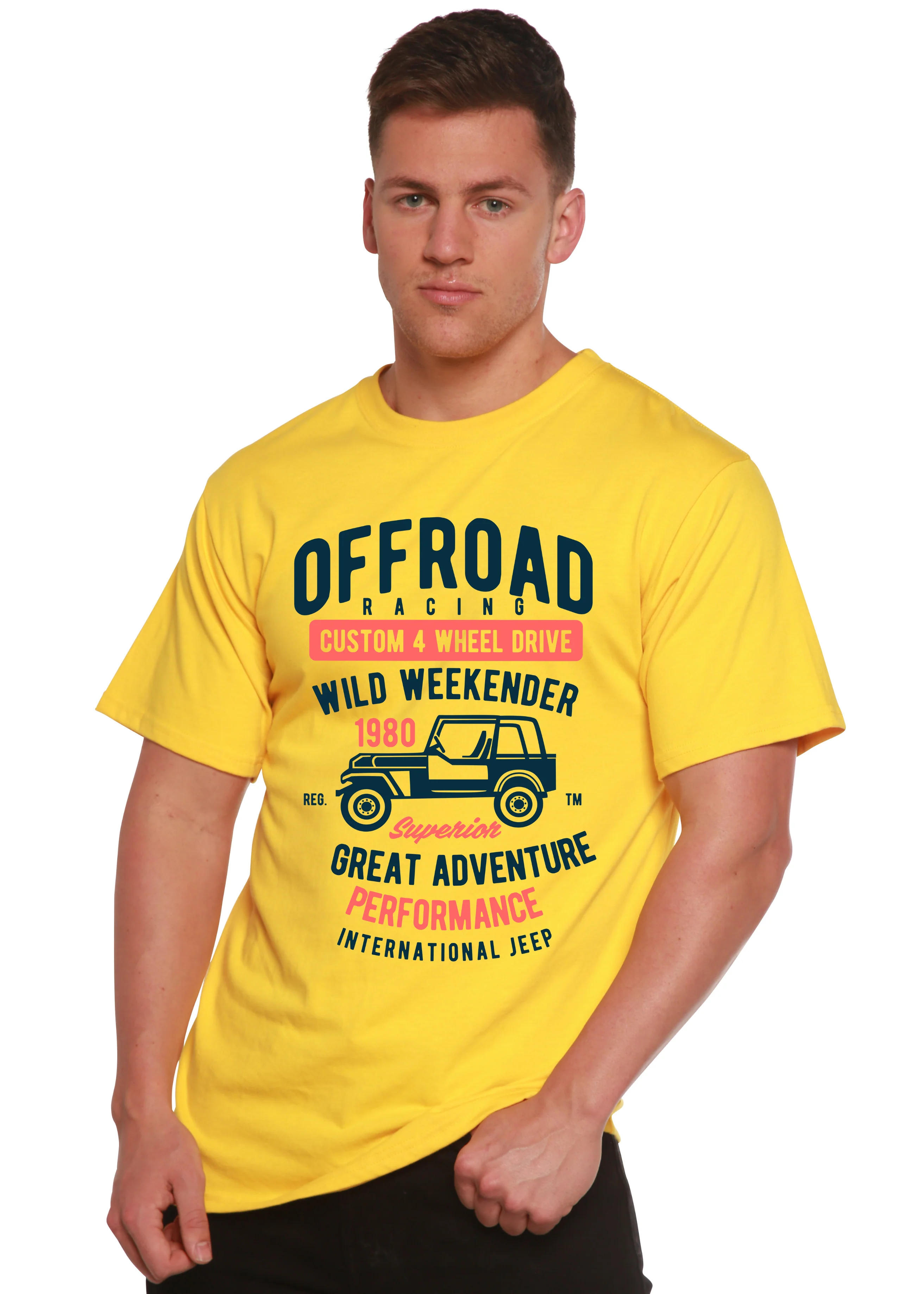 Off Road Racing Spun Bamboo® Men's Bamboo Viscose/Organic Cotton Short Sleeve Graphic T-Shirt - Image 3