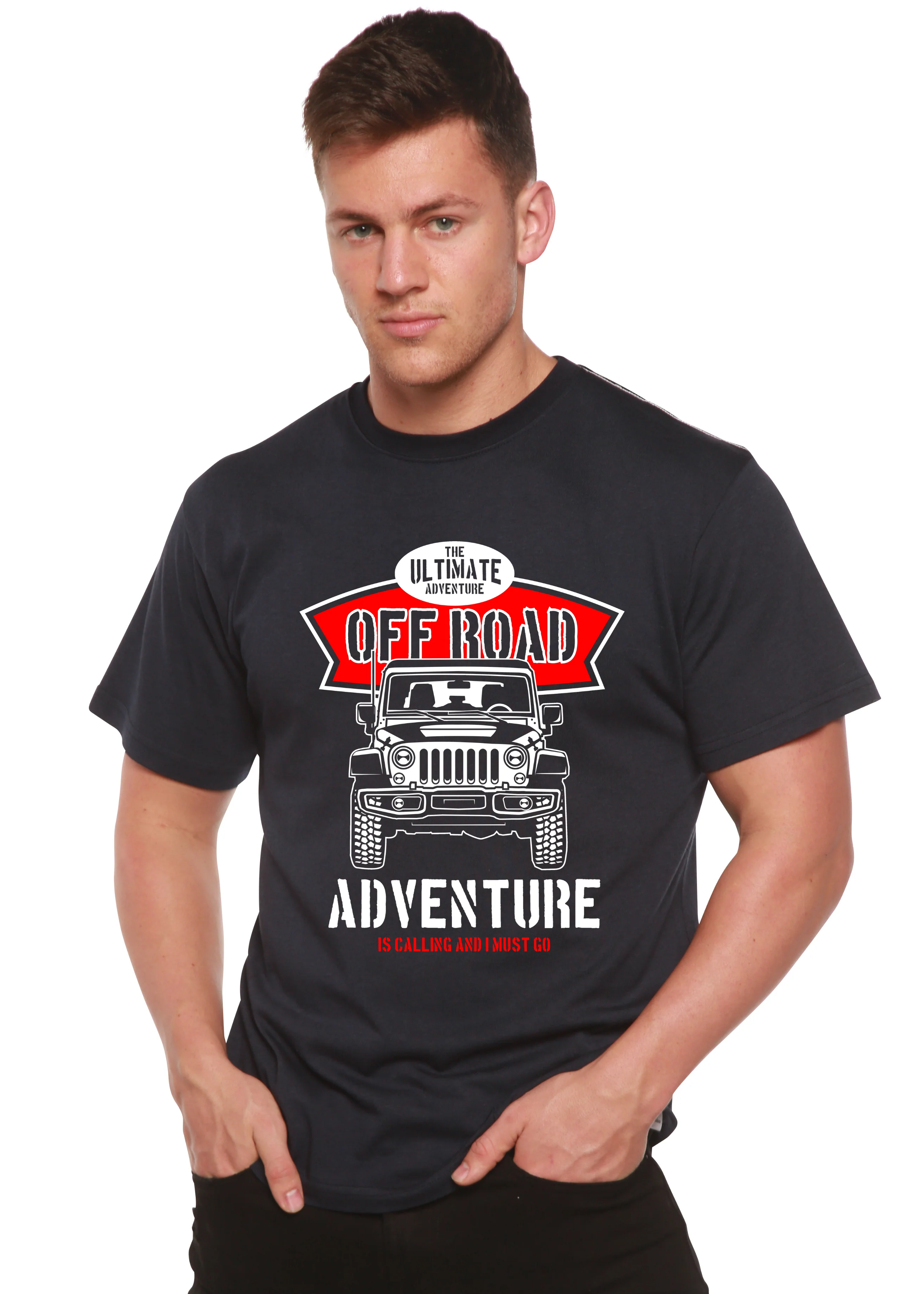 Off Road Spun Bamboo® Men's Bamboo Viscose/Organic Cotton Short Sleeve Graphic T-Shirt - Image 2