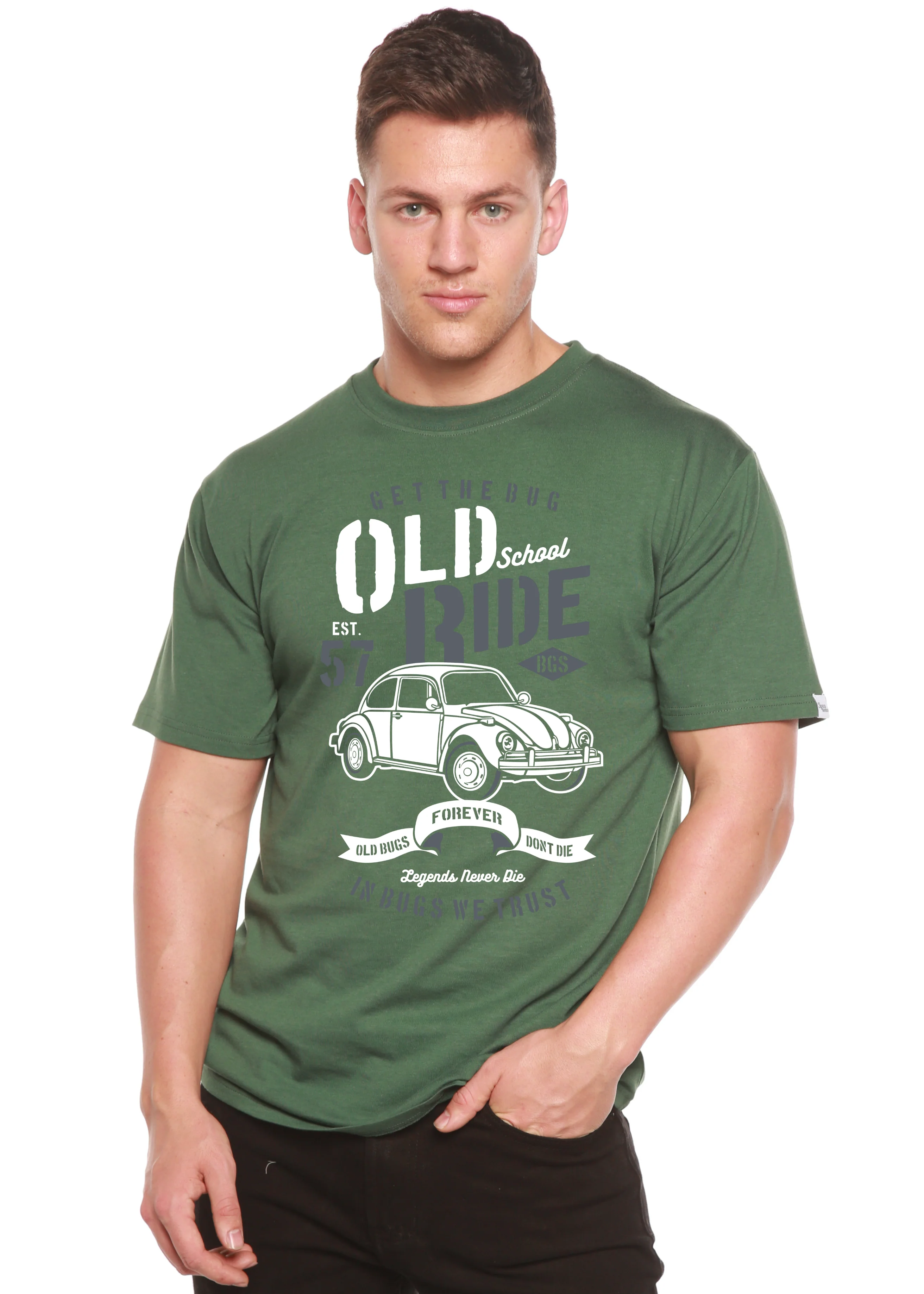 Old School Ride Spun Bamboo® Men's Bamboo Viscose/Organic Cotton Short Sleeve Graphic T-Shirt - Image 3