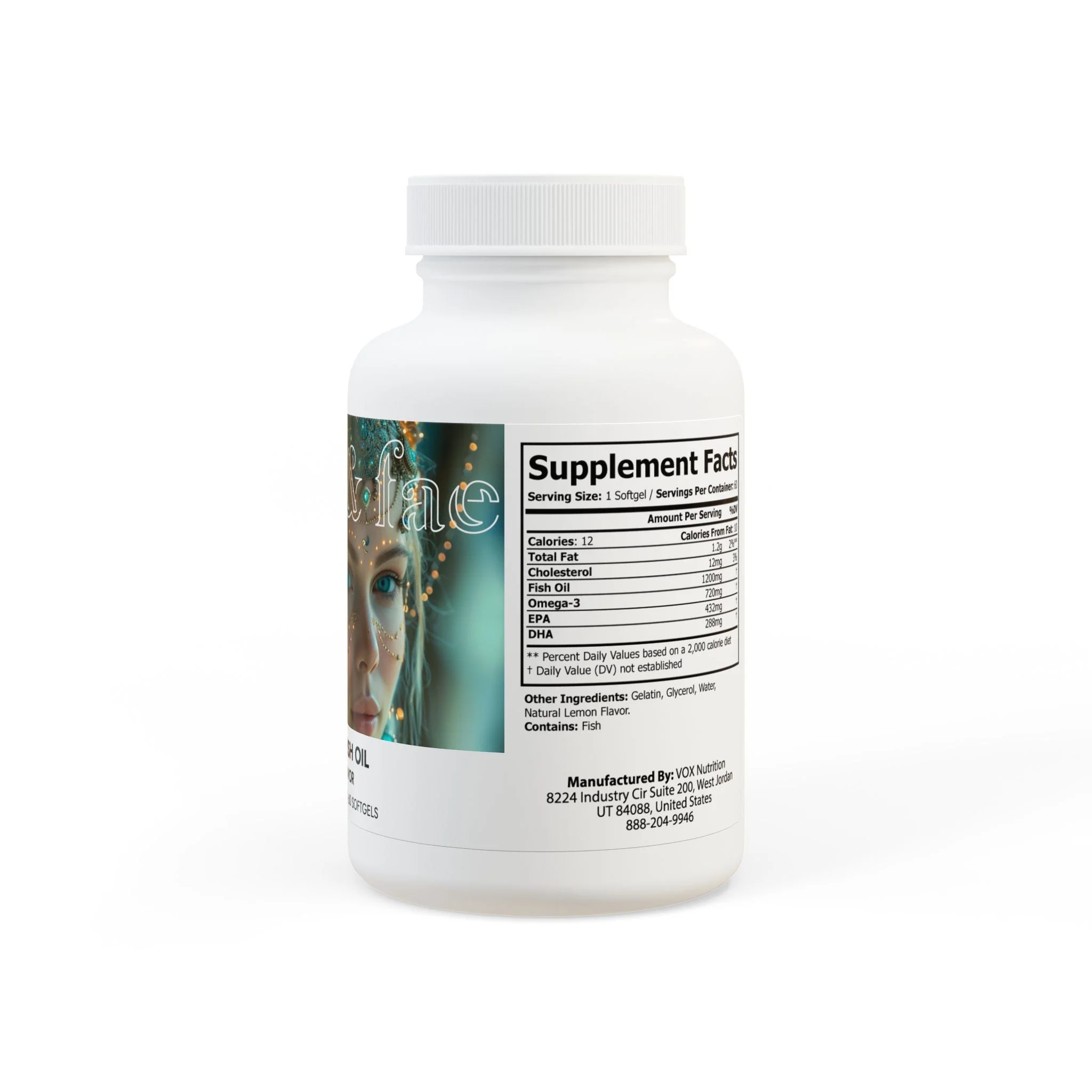 Omega 3 Fish Oil Supplement (60 Softgels) by Aziza & Fae - Image 3