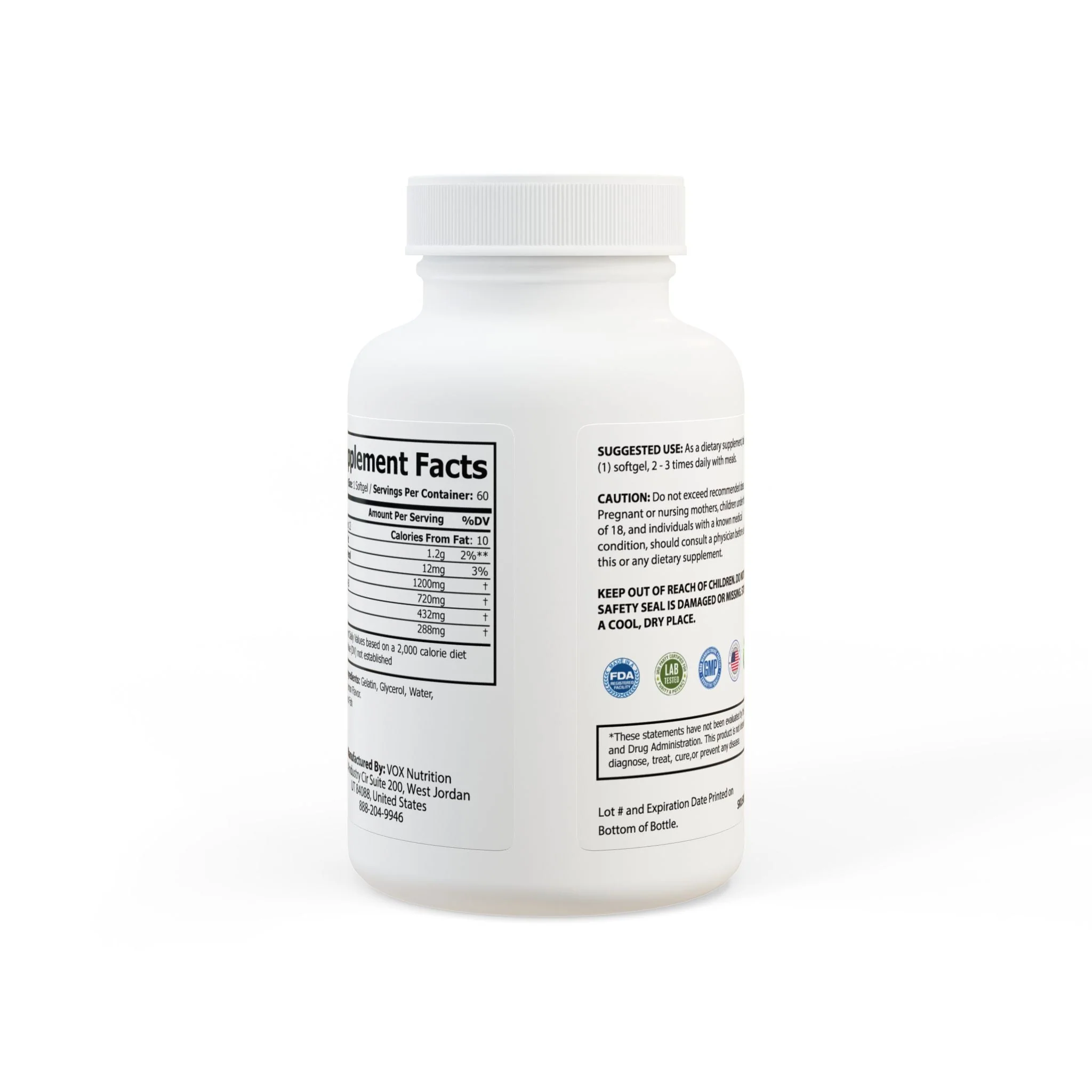Omega 3 Fish Oil Supplement (60 Softgels) by Aziza & Fae - Image 4