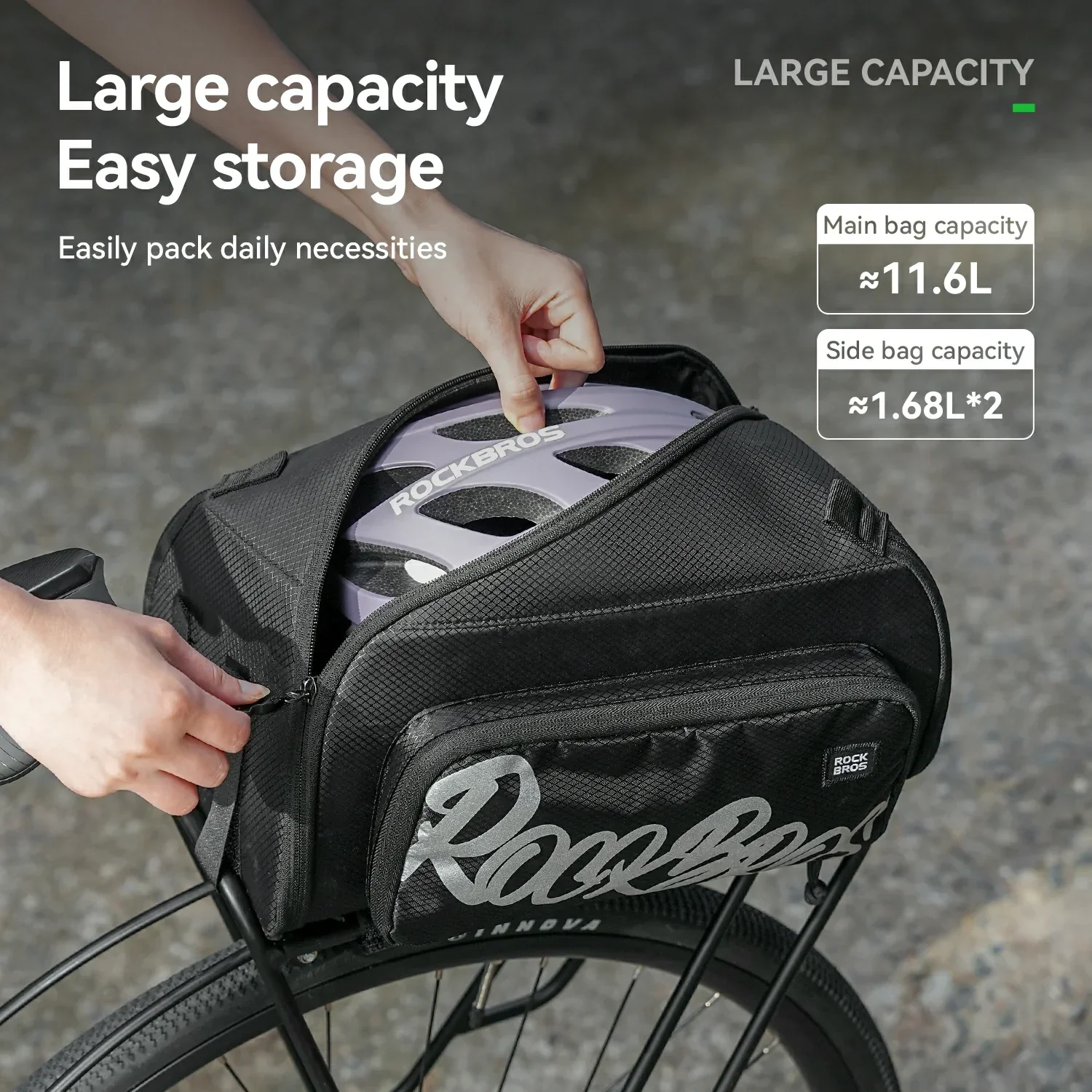 One-Piece Foldable 11L-15L Bike Rear Rack Bag - Image 6