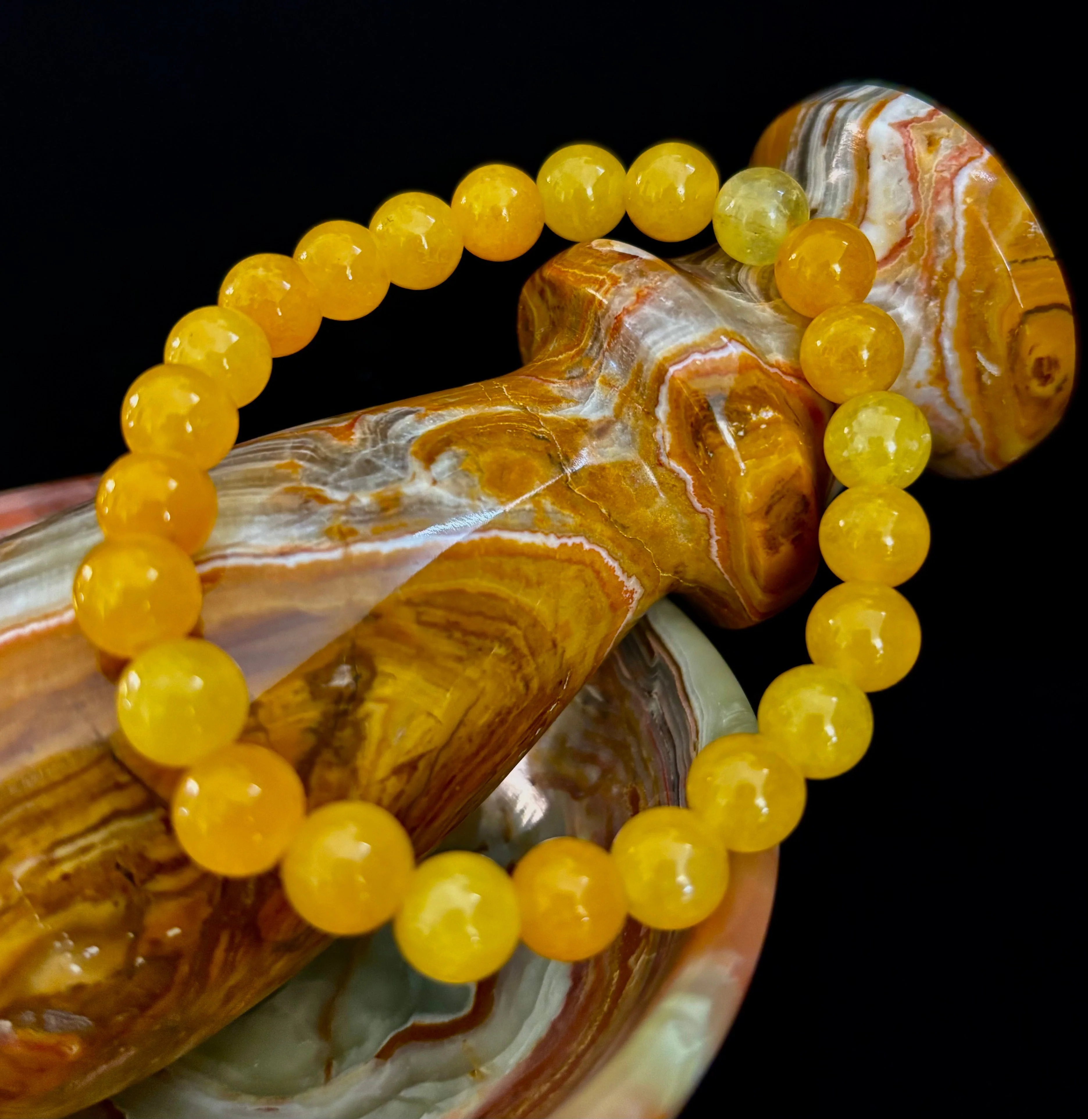 Orange Agate Beaded Bracelet β 8mm Natural Stones (Medium to Large Wrists) - Image 16