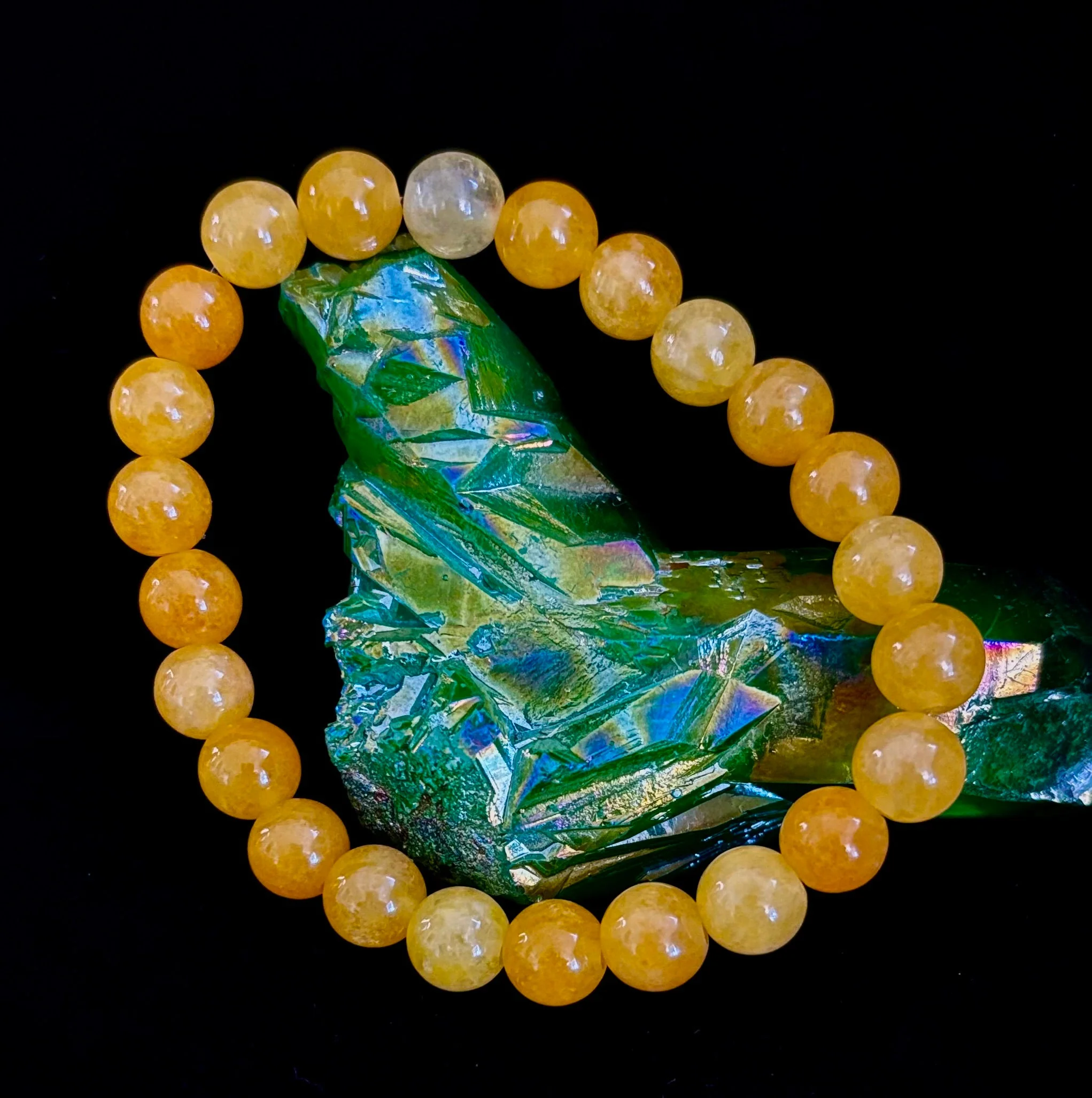 Orange Agate Beaded Bracelet β 8mm Natural Stones (Medium to Large Wrists) - Image 3