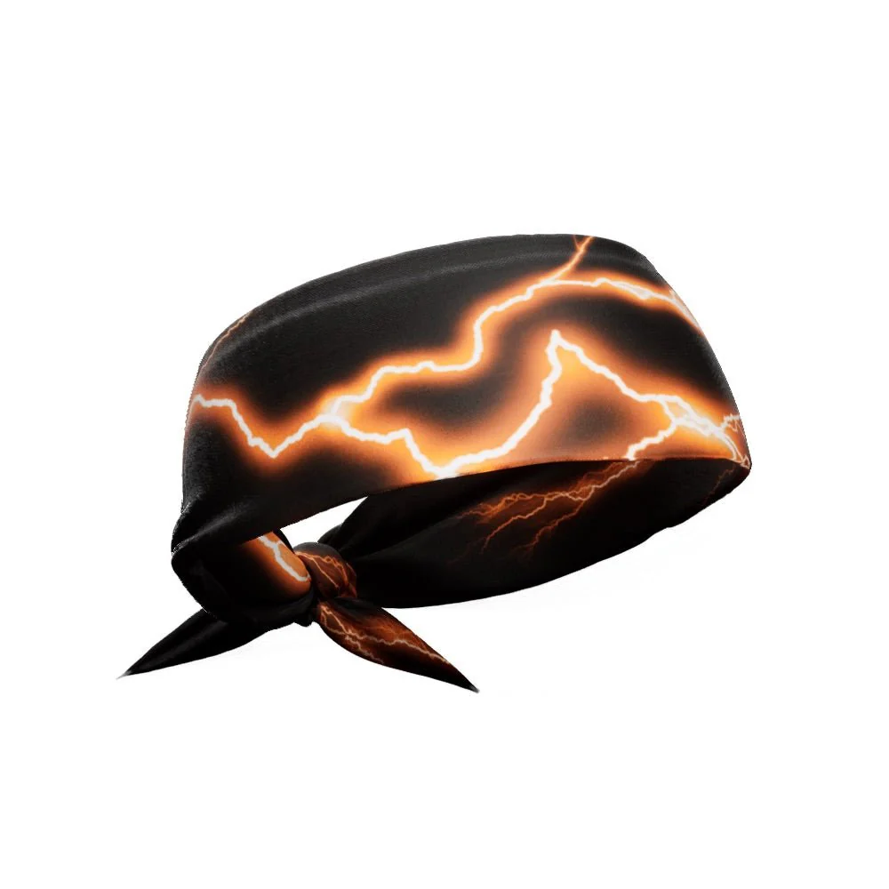 Orange Lightning Tie Headband - Image 2