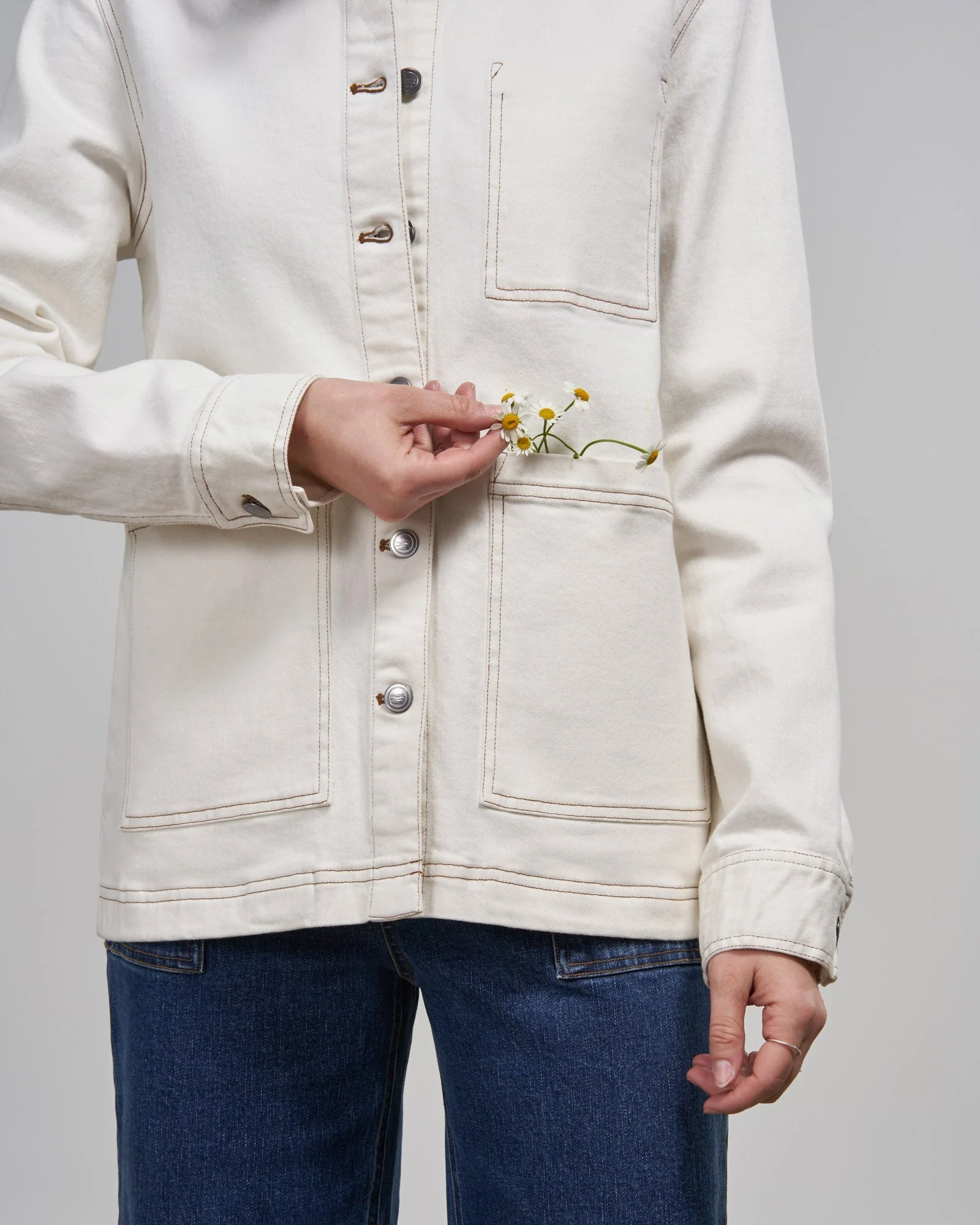 Organic Denim Painter's Jacket - Image 4