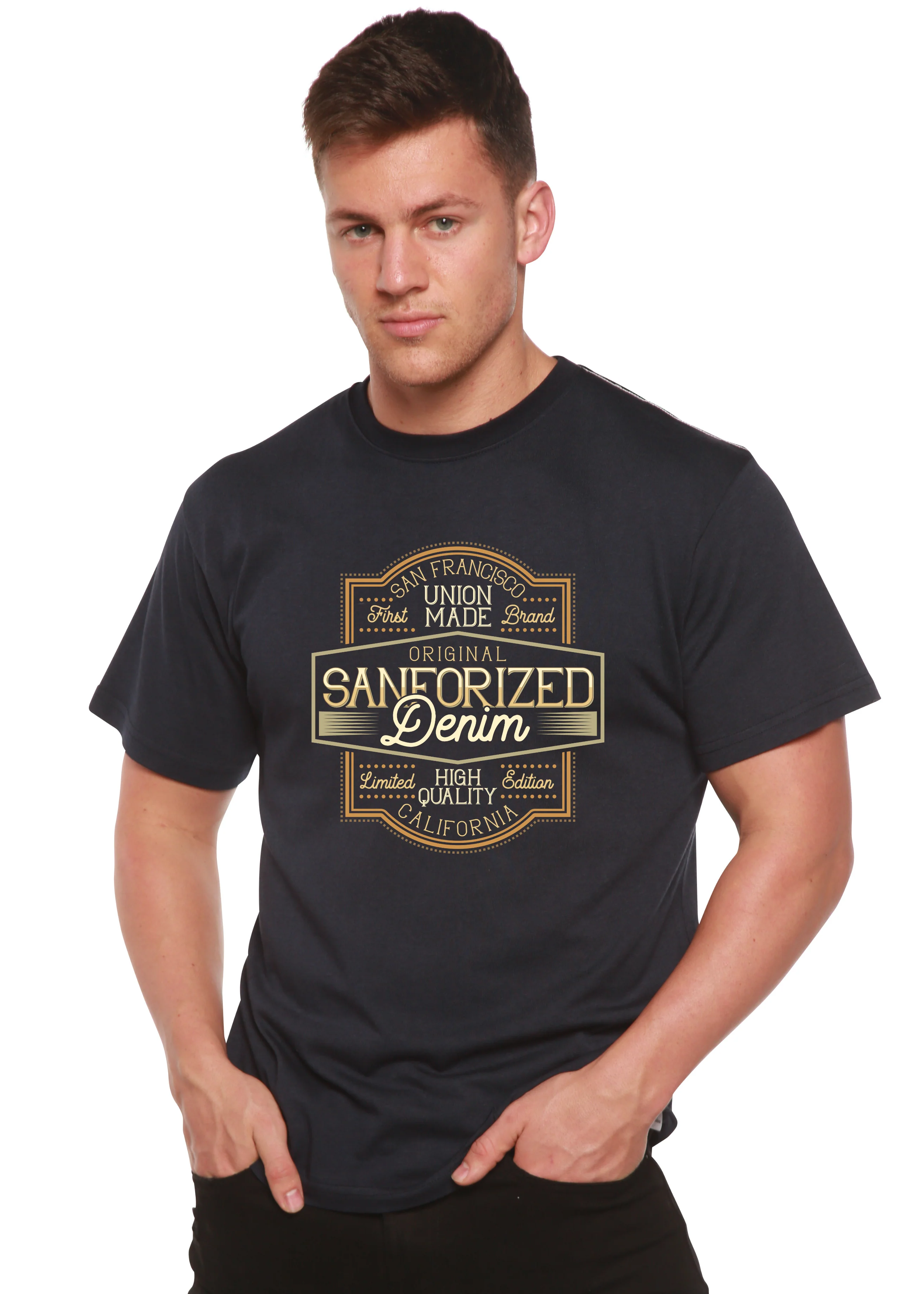 Original Sanforized Denim Men's Bamboo Viscose/Organic Cotton Short Sleeve Graphic T-Shirt - Image 2